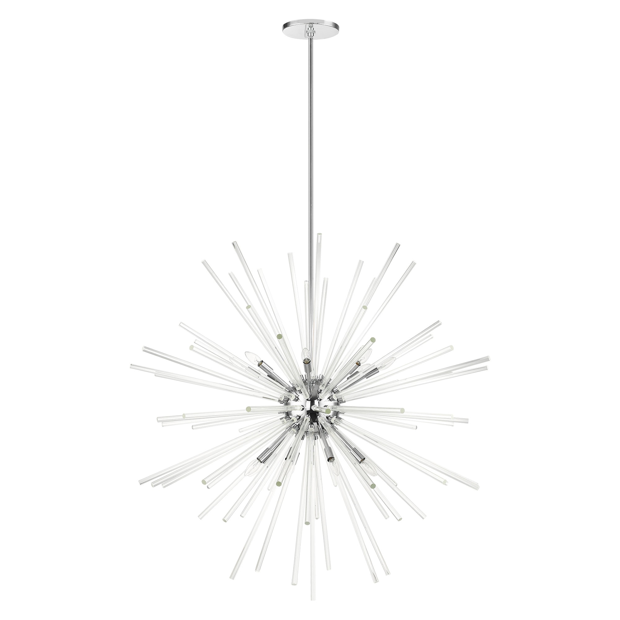Polished Chrome and Clear Crystal 16-Light Foyer Pendant