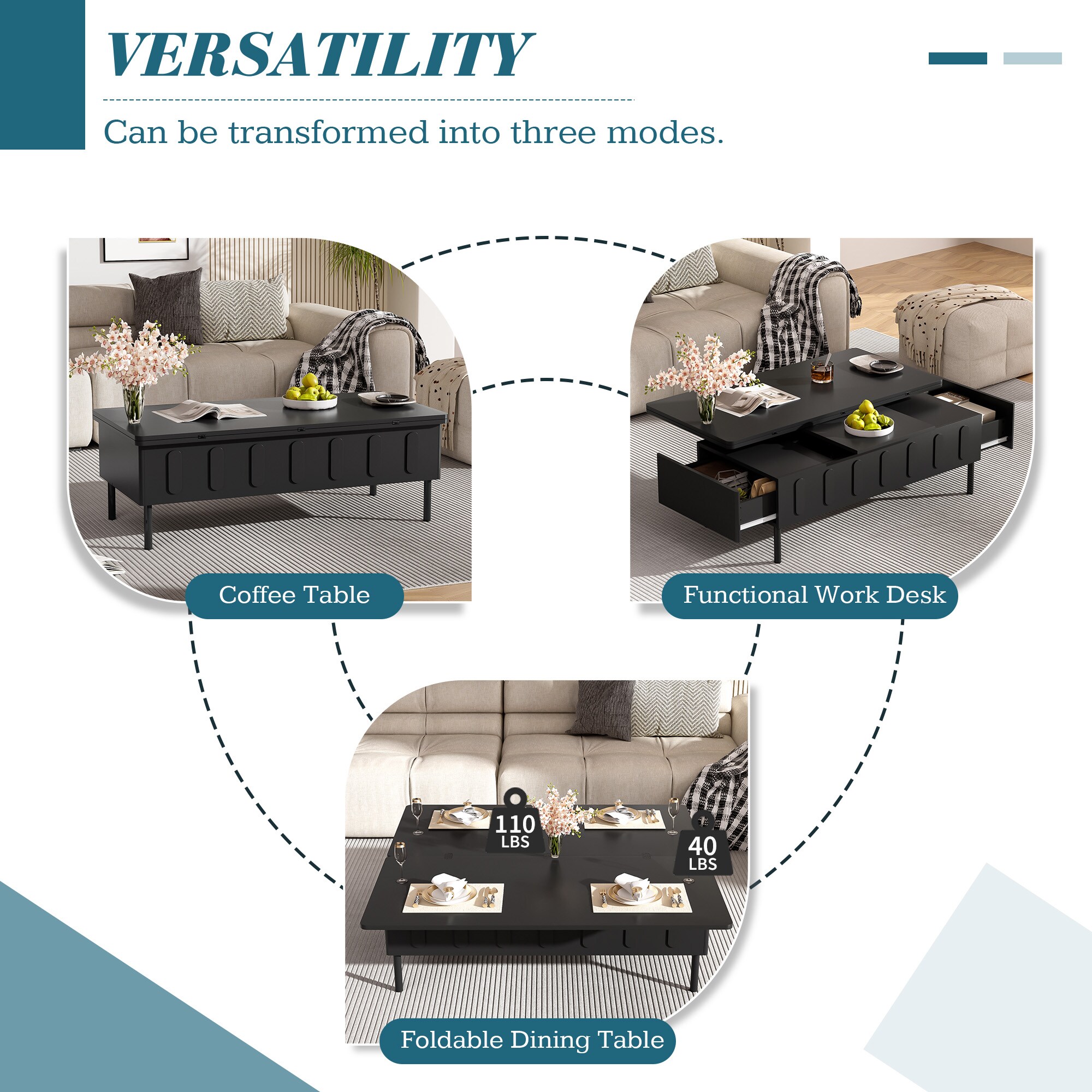 Clihome CL-UC2514B Coffee-Tables - View #7