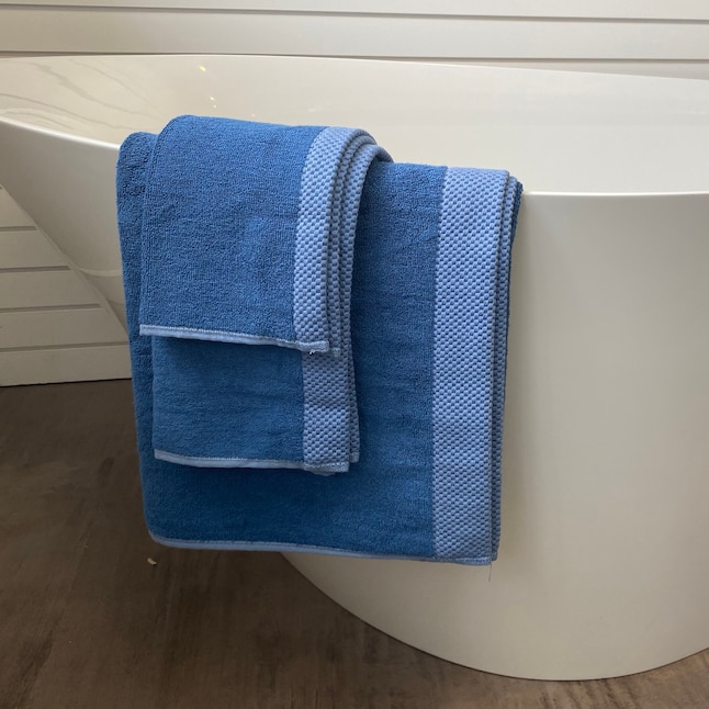 BedVoyage 3-Piece Indigo Viscose From Bamboo Quick Dry Bath Towel Set ( Luxury) in the Bathroom Towels department at