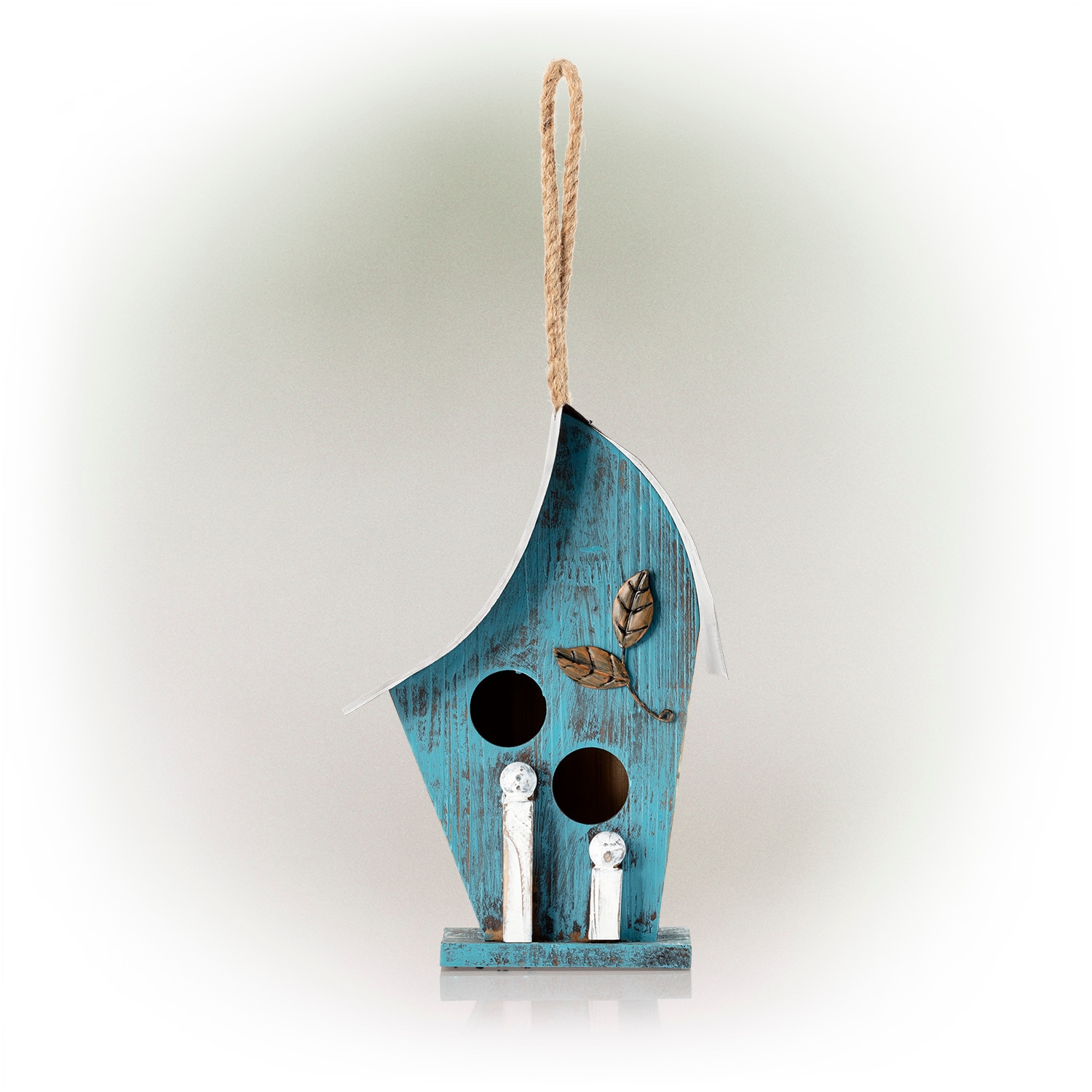 Alpine Corporation YEN134HH-BL 12-Inches H Blue Wood Variety Aviary Bird House