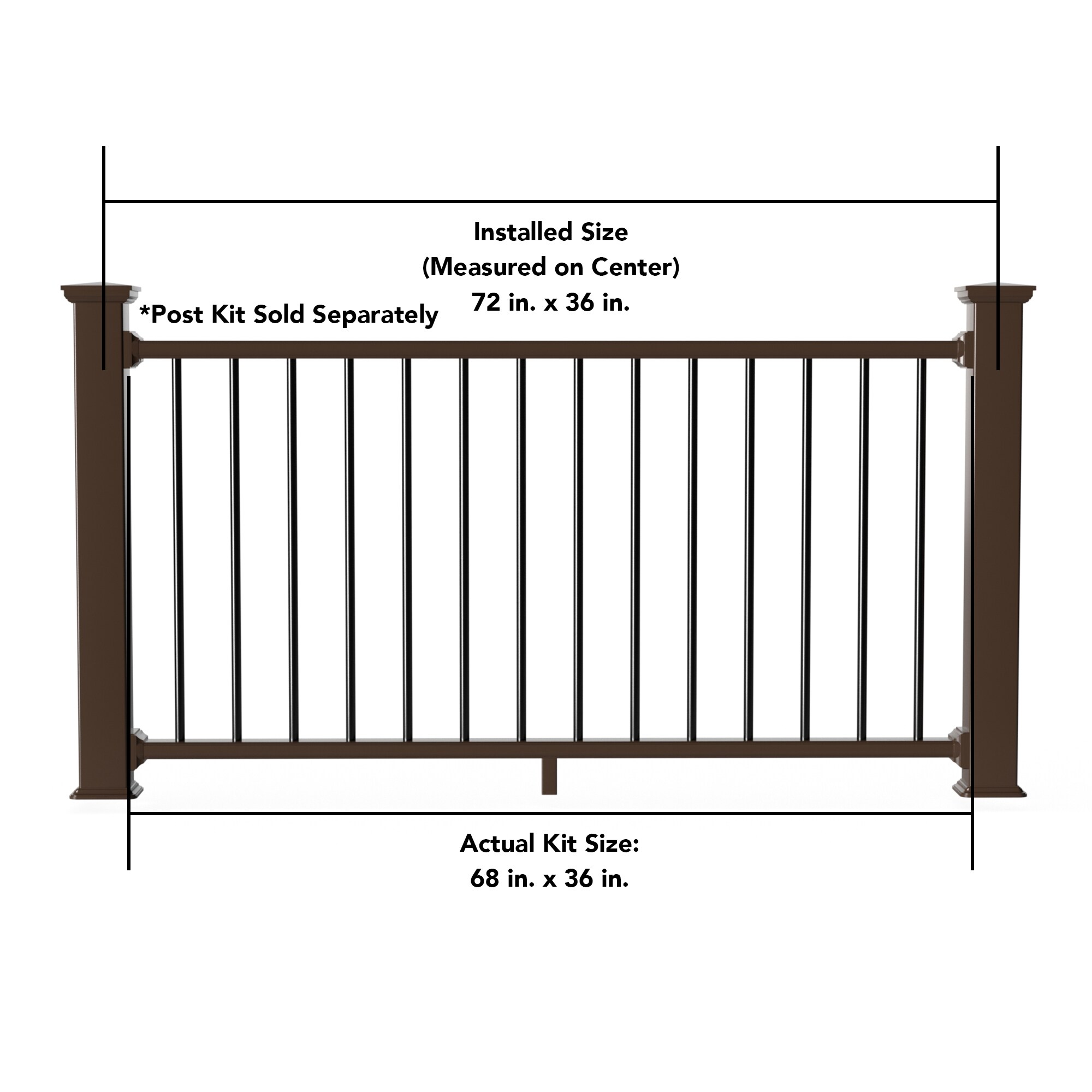 Deckorators Grab And Go 6-ft X 3-in Brown Composite Deck Rail Kit In ...