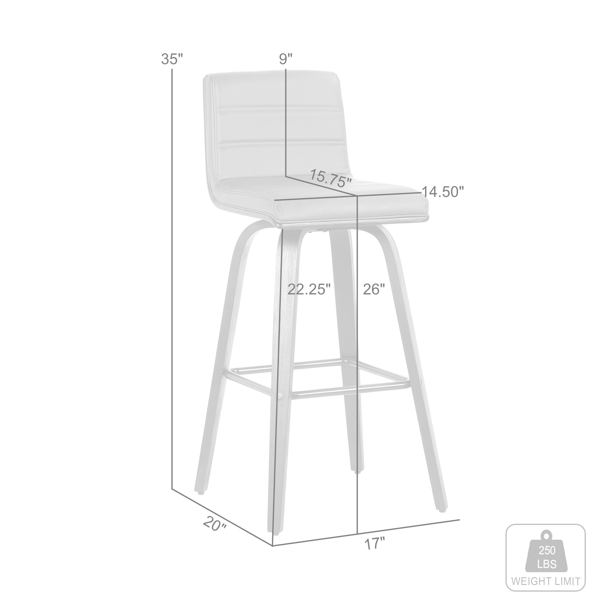 Armen Living LCVIBAGRWA26 stools - View #14