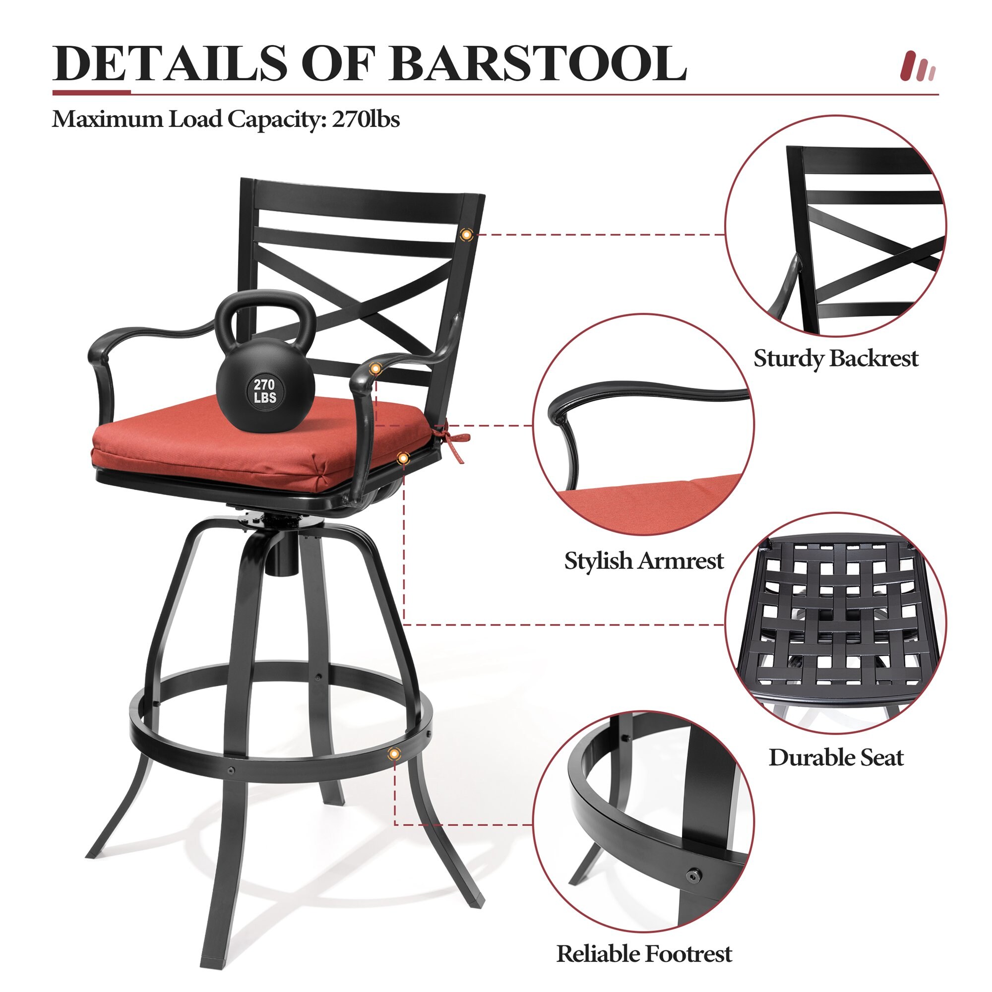 Crestlive Products CL-ST011RED-2 Patio-Chairs - View #9
