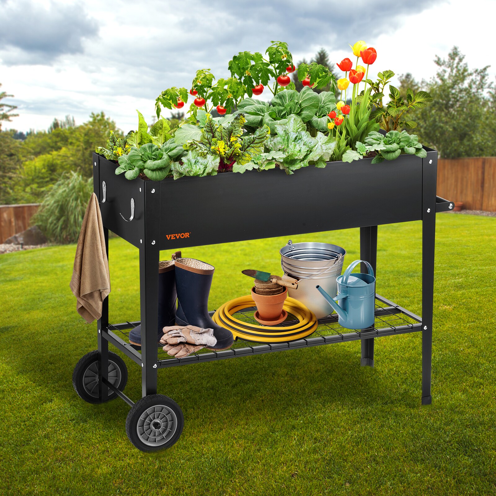 VEVOR 15.7-in W x 35.4-in L x 31.5-in H Thickness: 0.8 Mm Raised Garden Bed  in the Raised Garden Beds department at