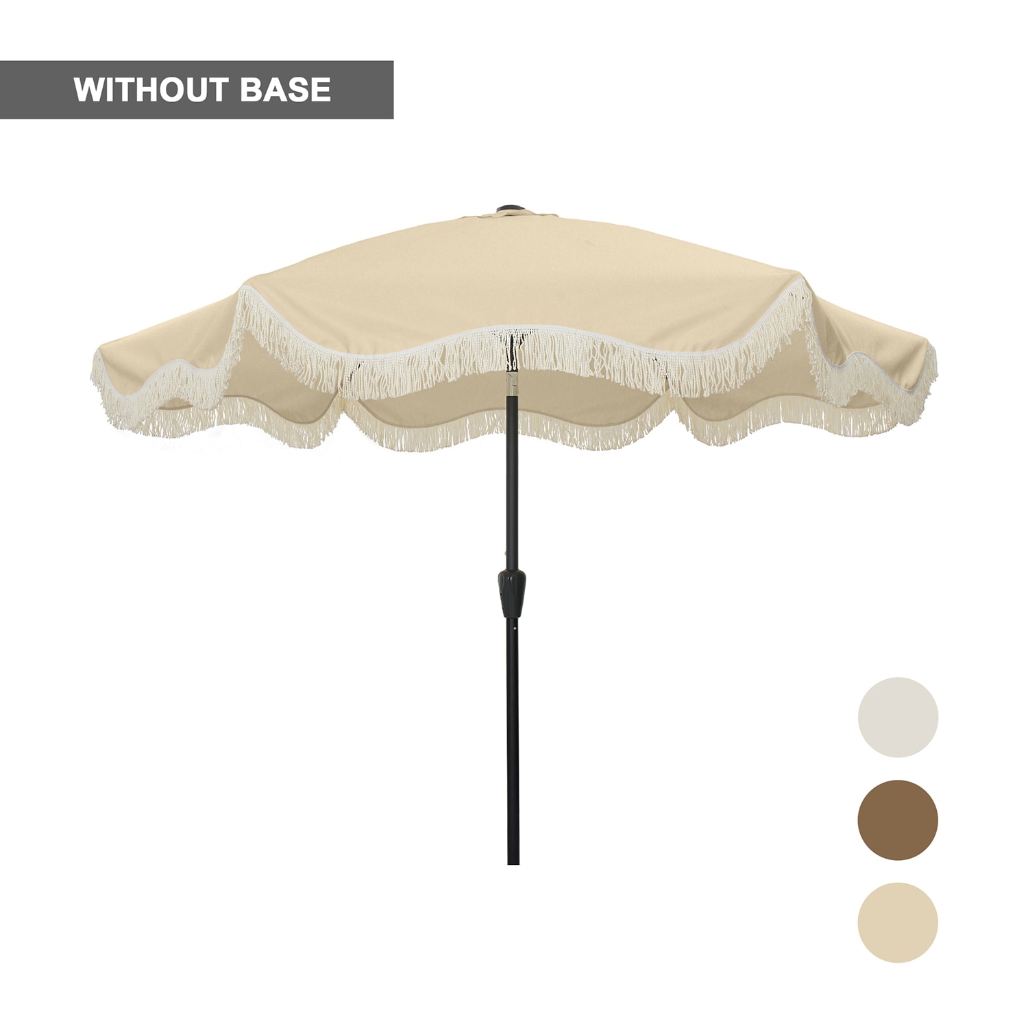 Clihome CL0102QDLS9BE 9 Steel Beige Push-button Tilt Market Patio Umbrella