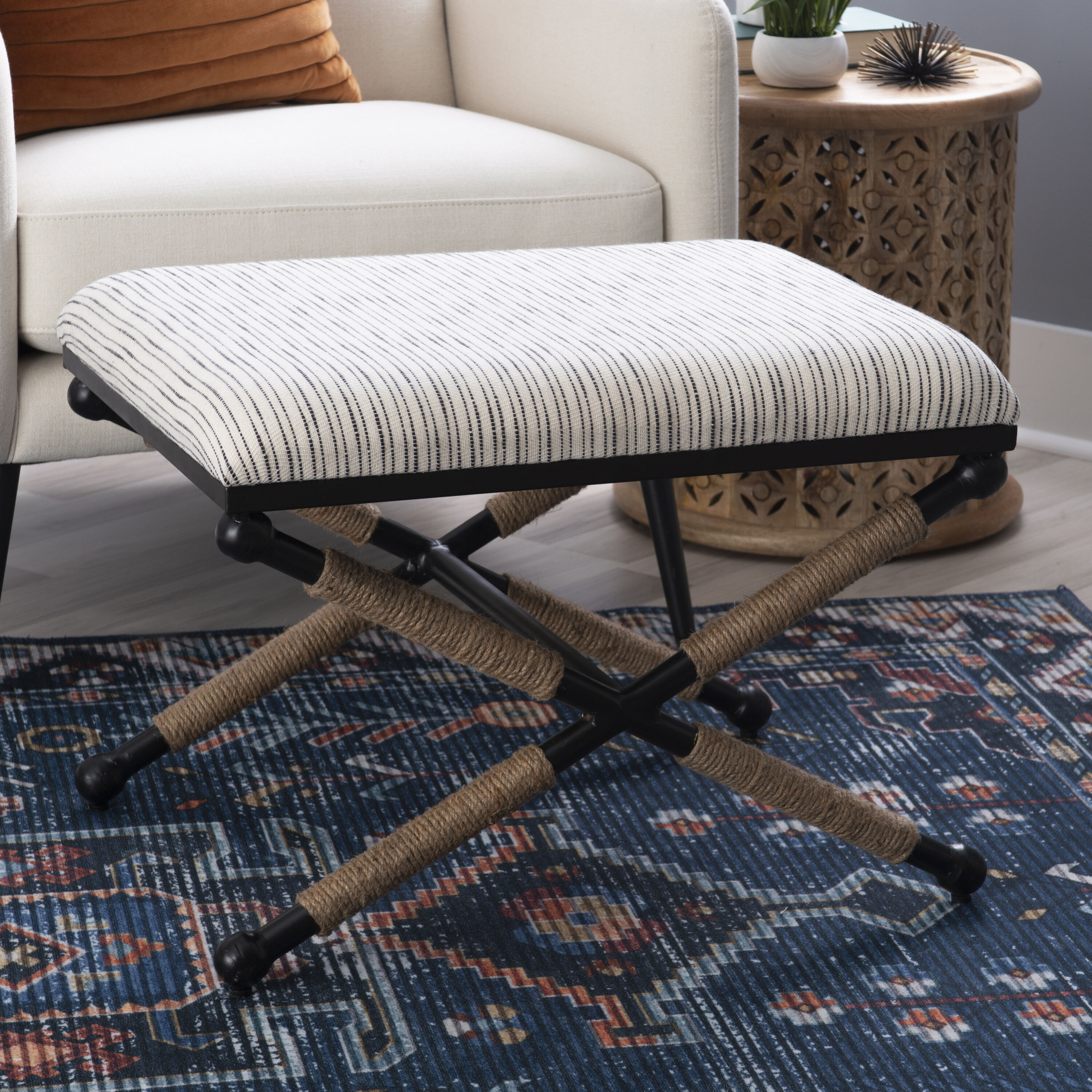 Linon BH166STRIPE1ASU bench - View #7