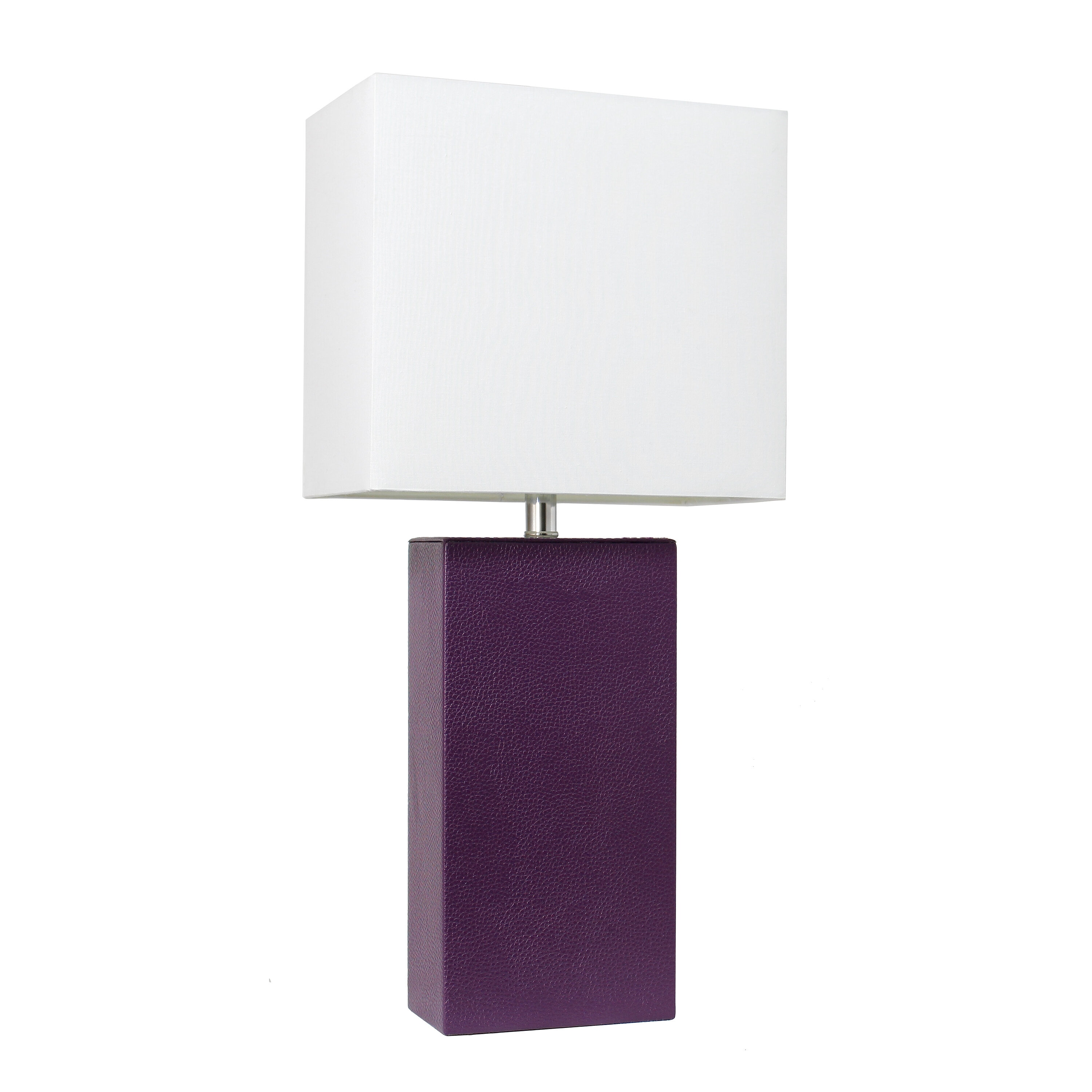 Lalia Home LHT-3008-EP Lexington 21-in Eggplant Purple On/Off switch Table Lamp with Fabric Shade