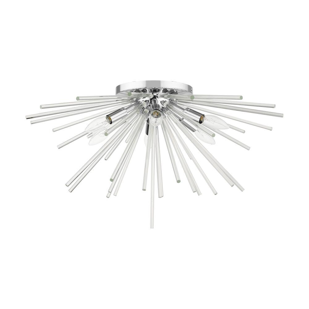Elysium Crystal Globe 6-Light Polished Chrome LED Flush Mount