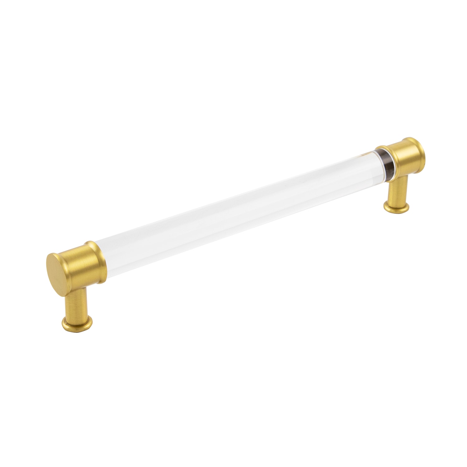 Hickory Hardware P3703-CABGB-10B Midway 7-9/16-in , 192mm Center to Center Crysacrylic with Brushed Golden Brass Rectangular Bar 10 -Pack