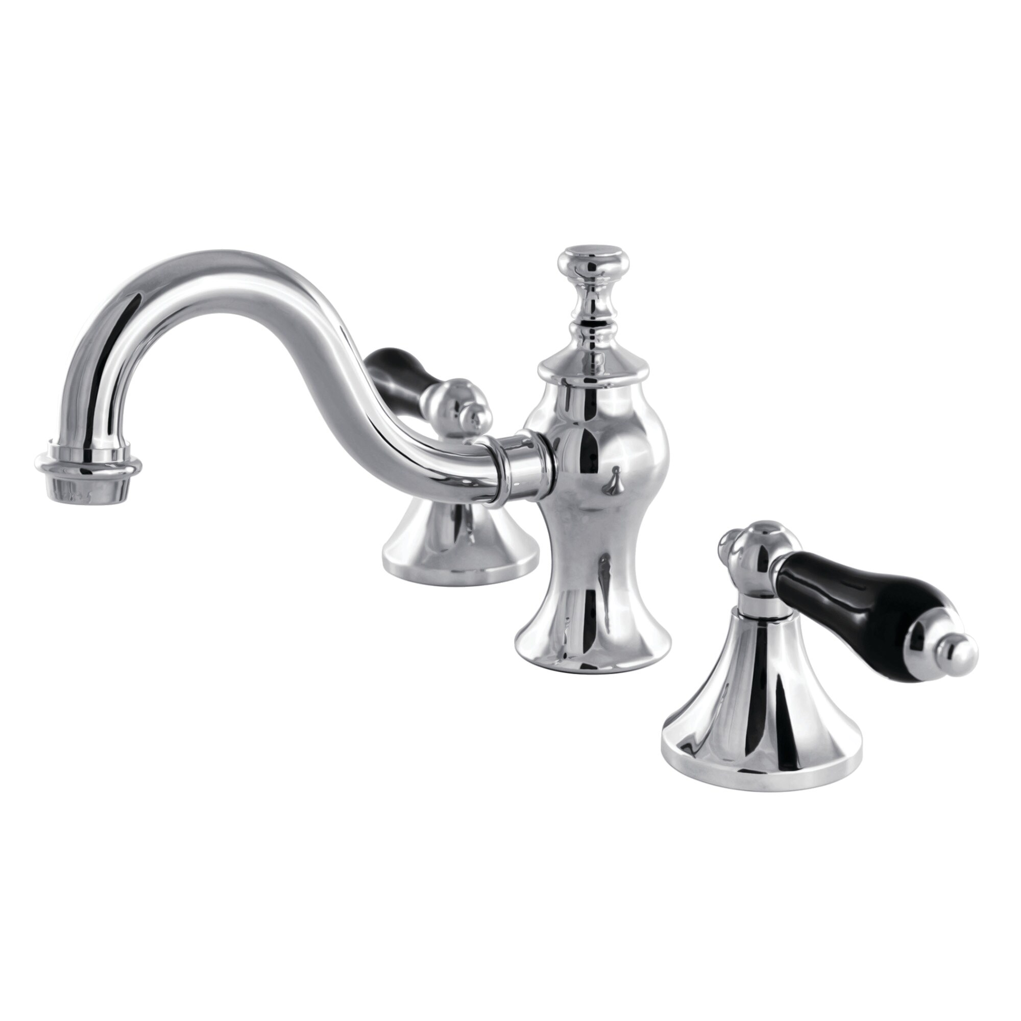 Kingston Brass WLKC7161PKL Duchess Polished chrome Widespread 2-handle Mid-arc Residential Handle Bathroom Sink Faucet with Drain