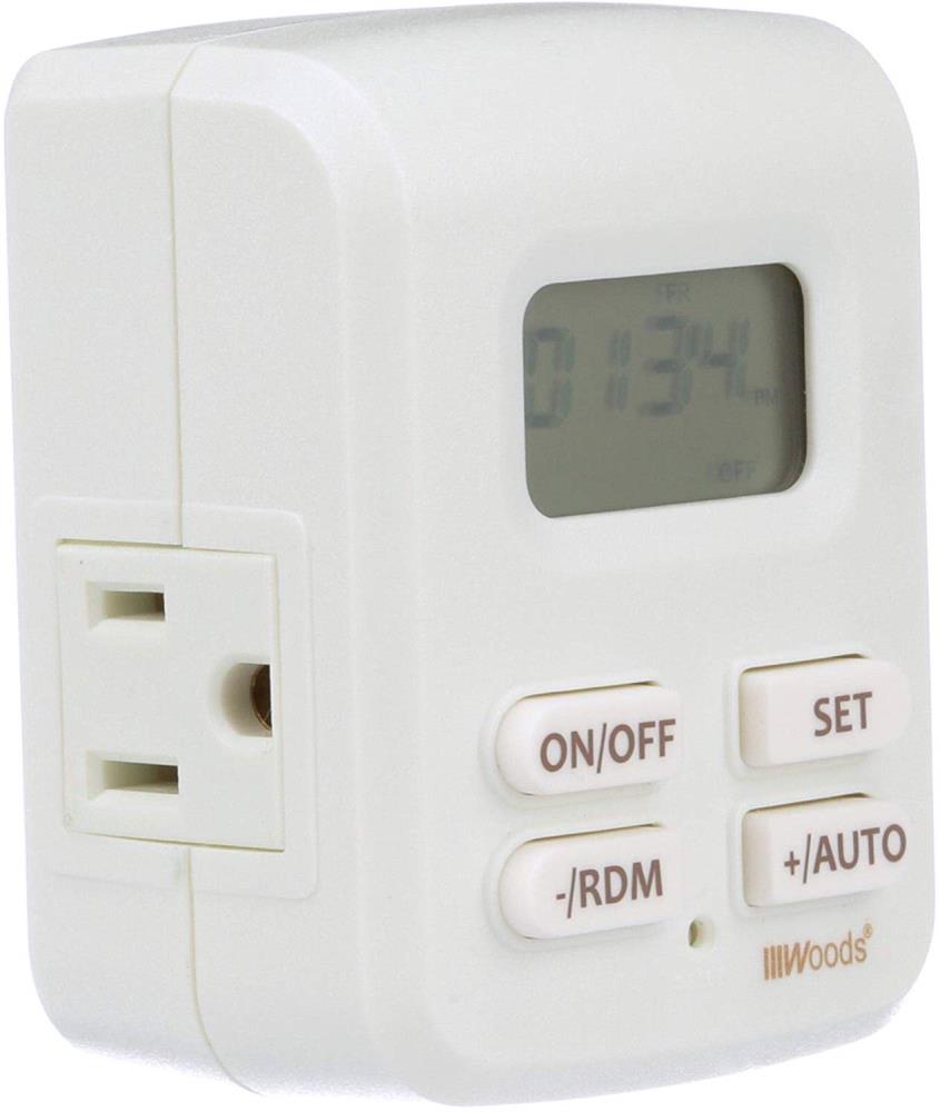 Woods 10-Amps 125-volt 1-Outlet Plug-in Indoor Lighting Timer in the  Lighting Timers department at