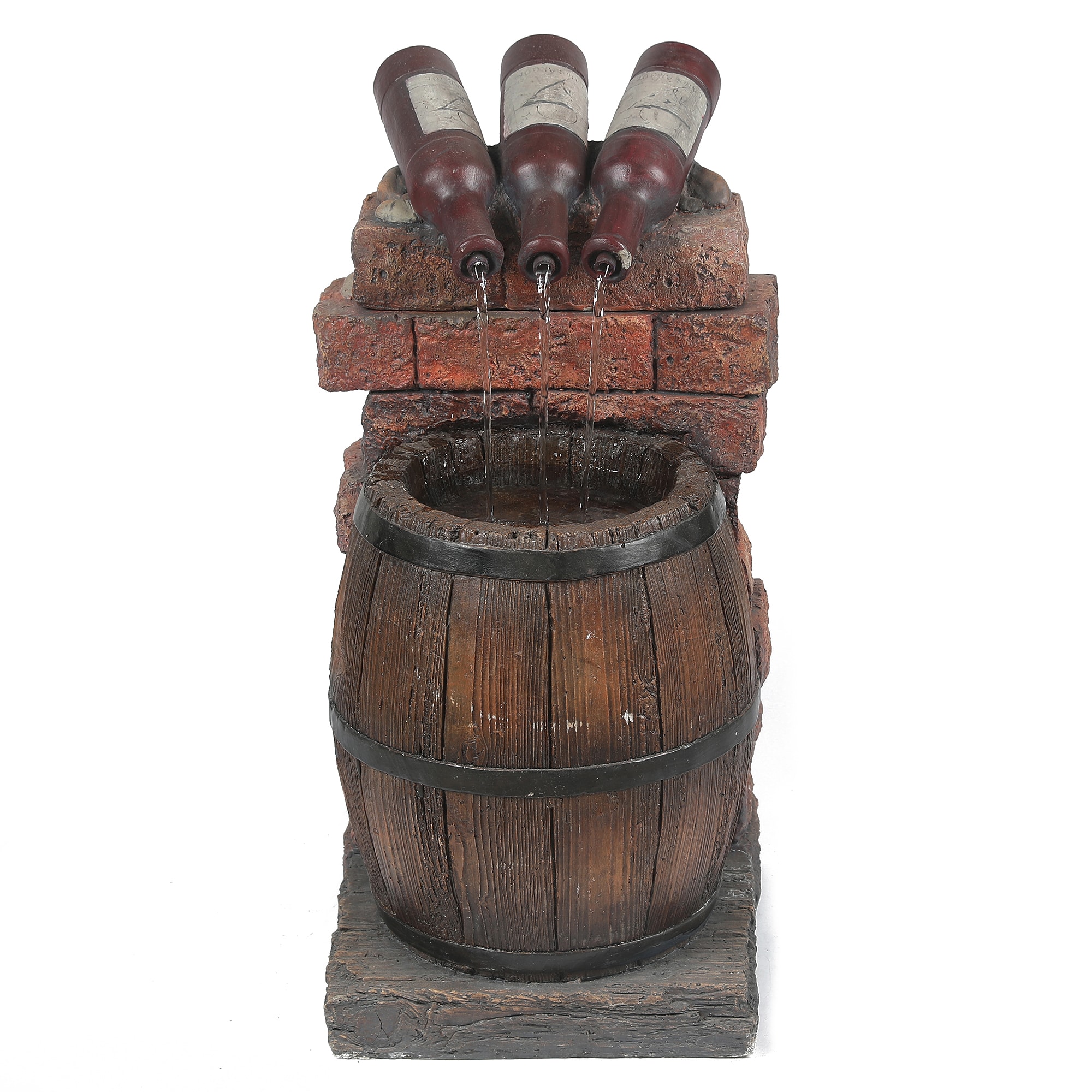 LuxenHome WHF916 26.77-in H Resin Outdoor Fountain Statue Pump Included