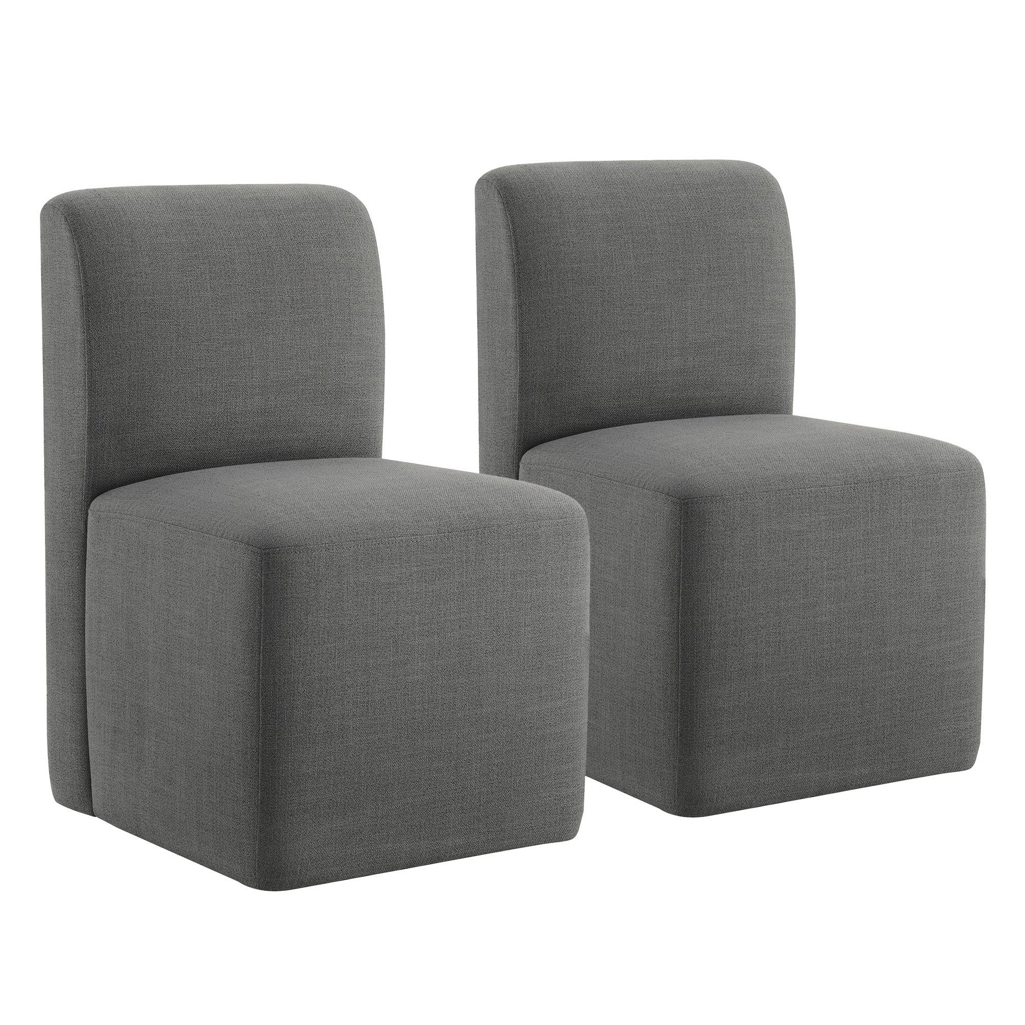 Circle 55 LWSY2179-C0200300T Idina Gray Fabric Side Chair with Casters (Set of 2)