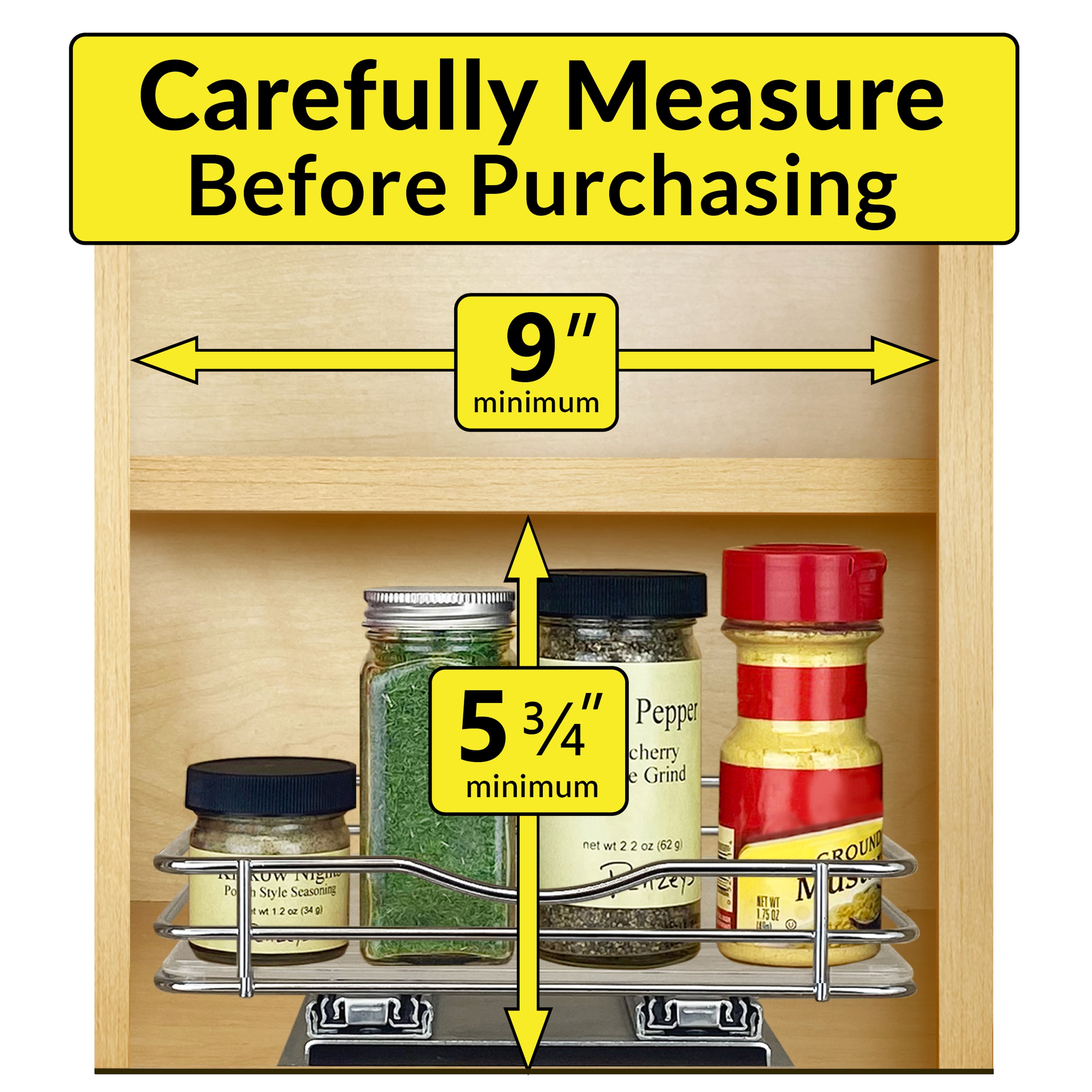 Lynk Professional Slide Out Double Spice Rack Upper Cabinet