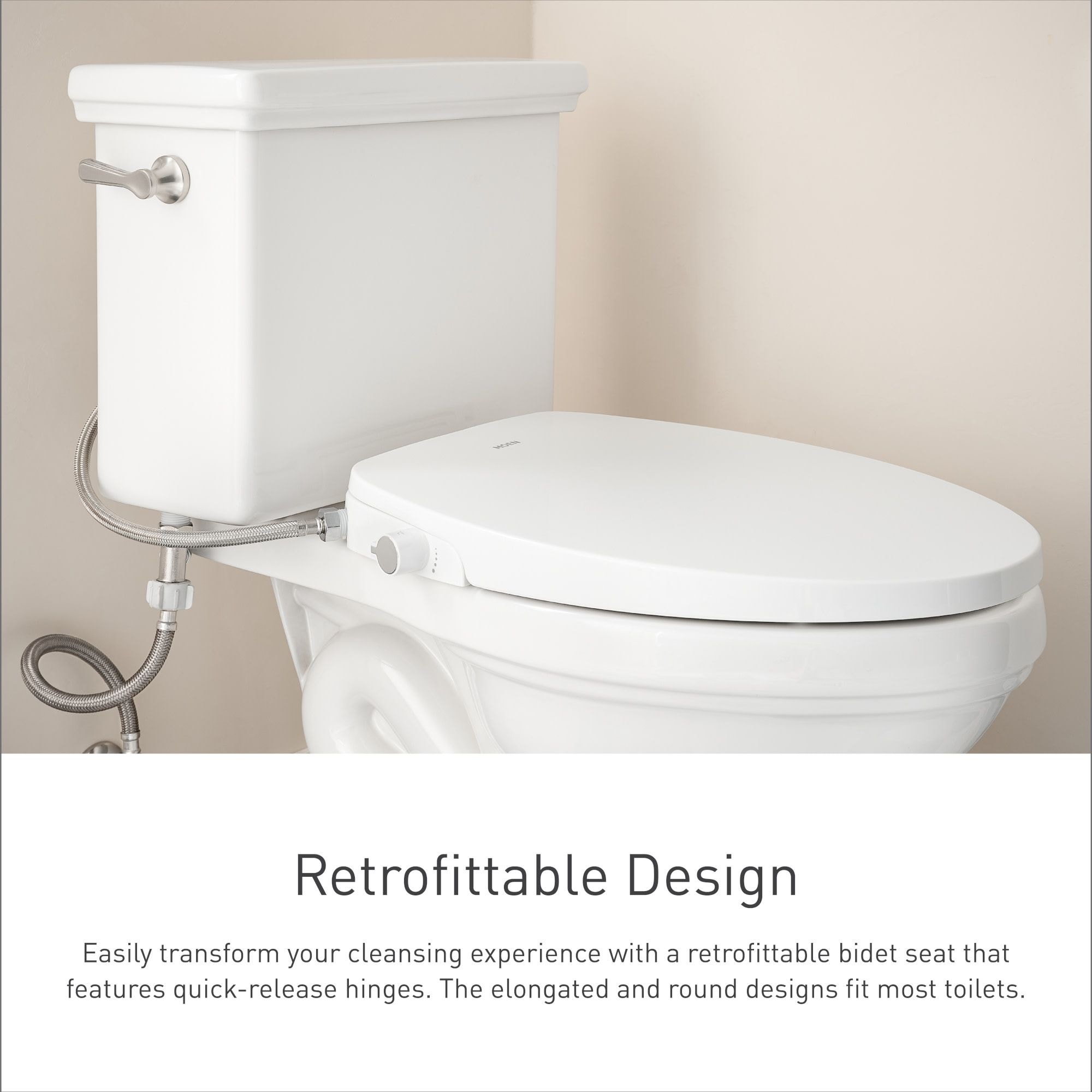 Biscuit Elongated Heated Electronic Bidet Seat with Remote