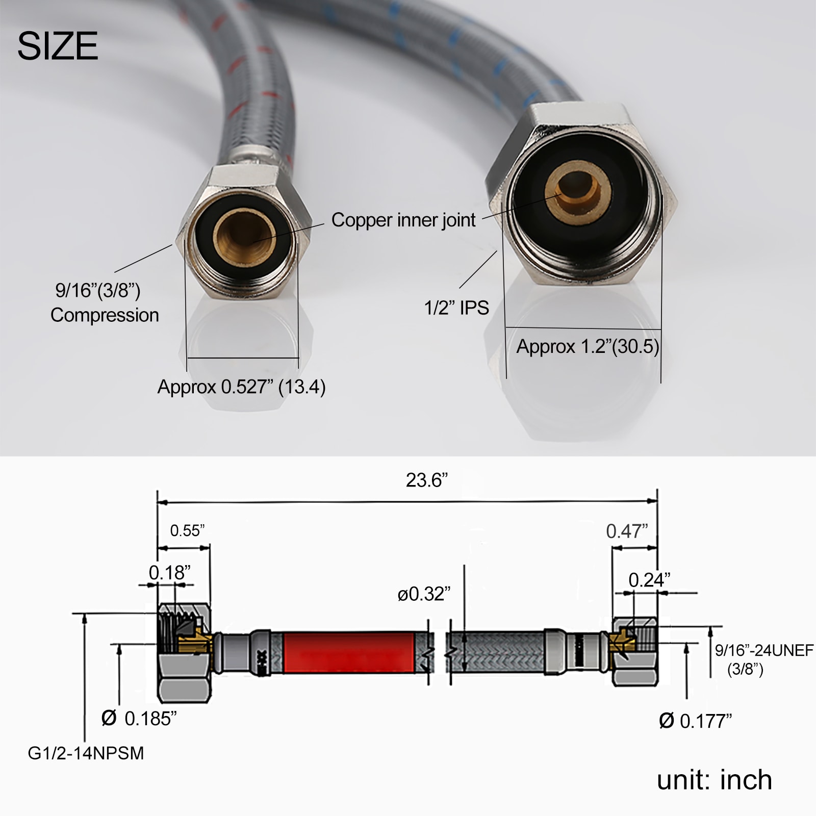WOWOW X1005-24-LW Toilet-Faucet-Supply-Lines - View #6