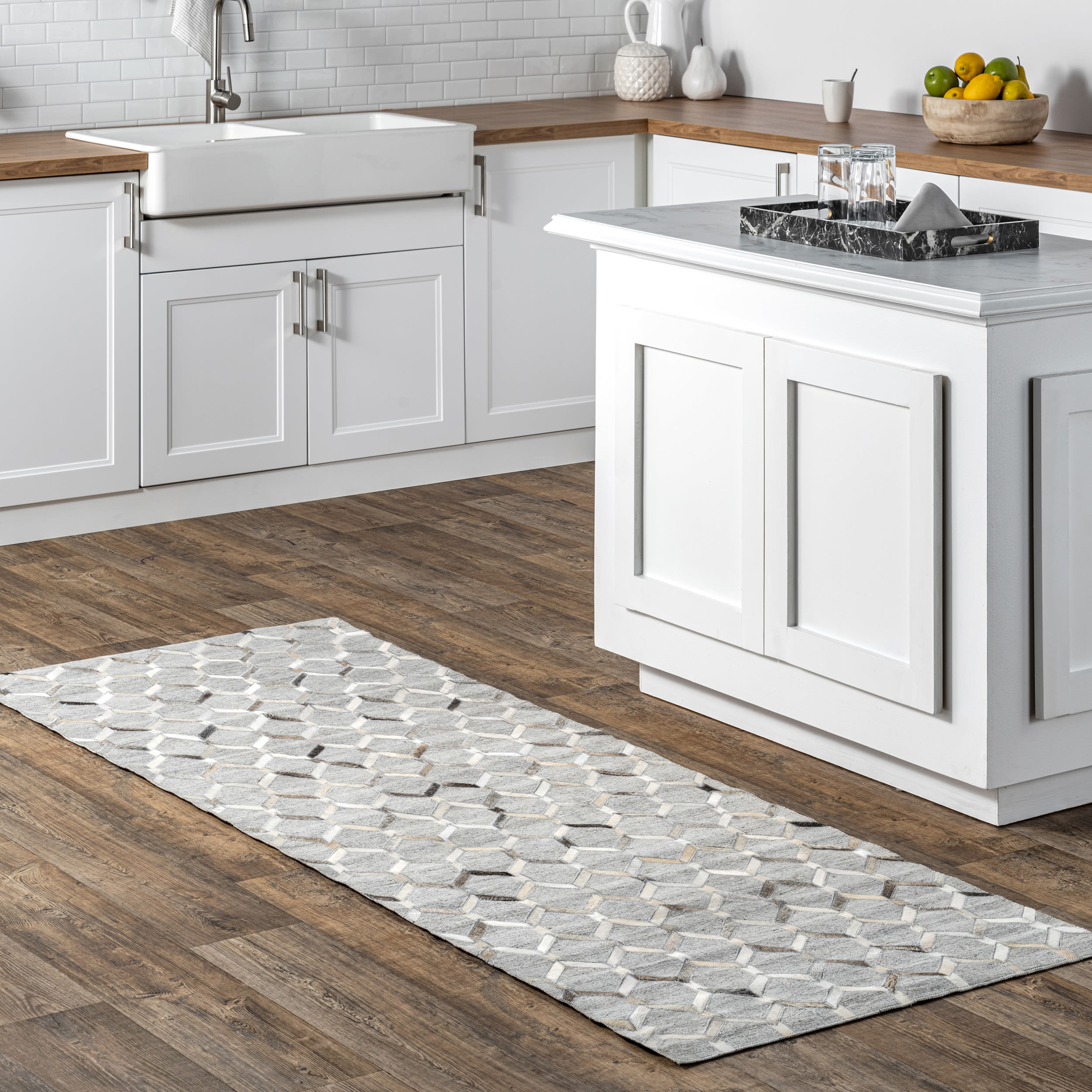 nuLOOM TXAL03A-2608 2 x 8 (ft) Knotted Synthetic Gray Rectangular Indoor Geometric Runner rug