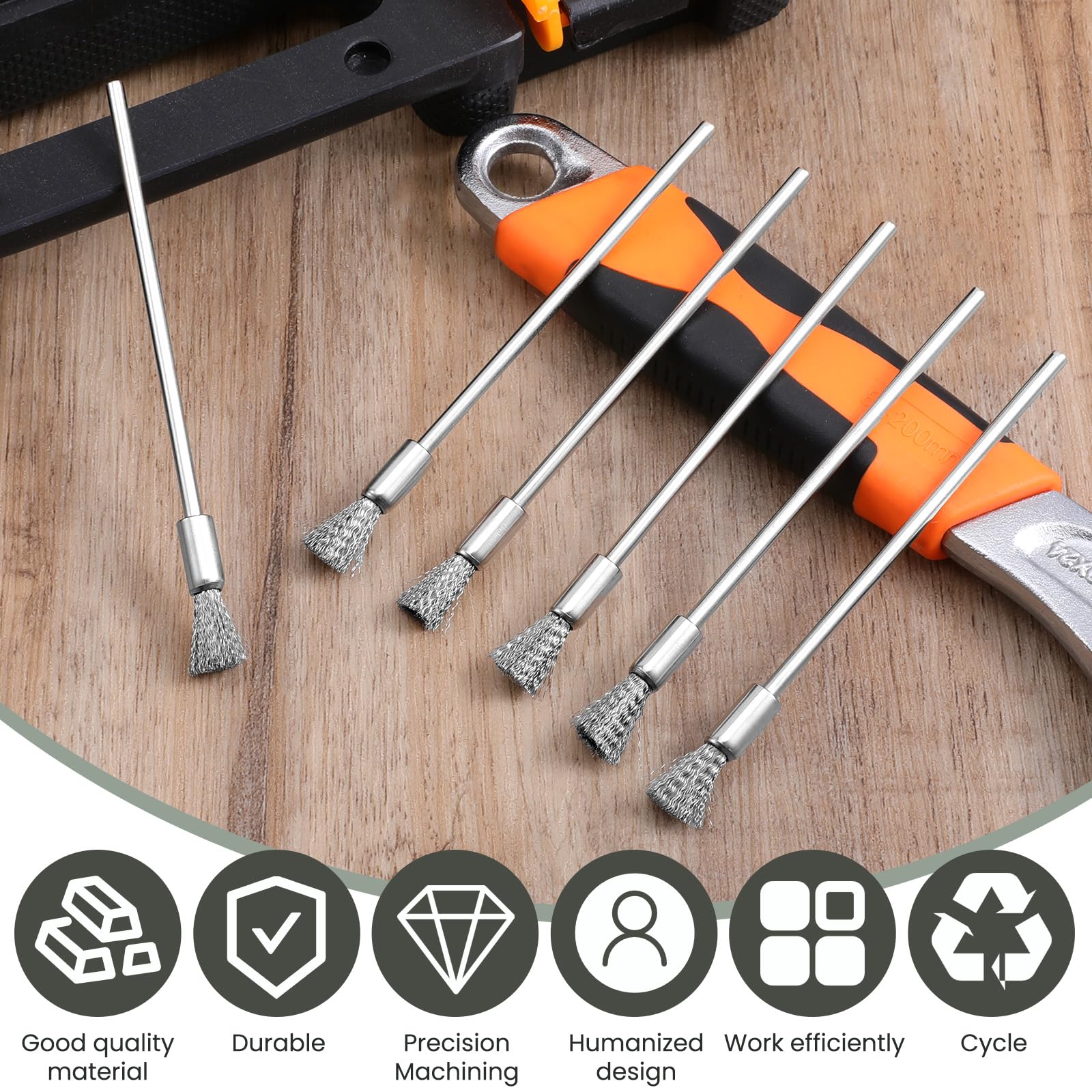 Etokfoks 10 pcs Stainless Steel Wire Brush Set for Rust Removal ...