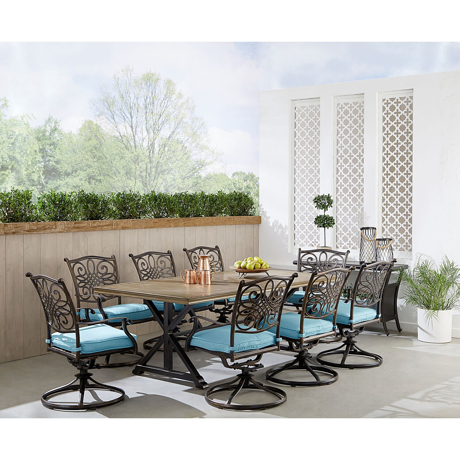 Hanover TRADDN9PTFSW8-BLU Patio-Dining-Sets - View #2