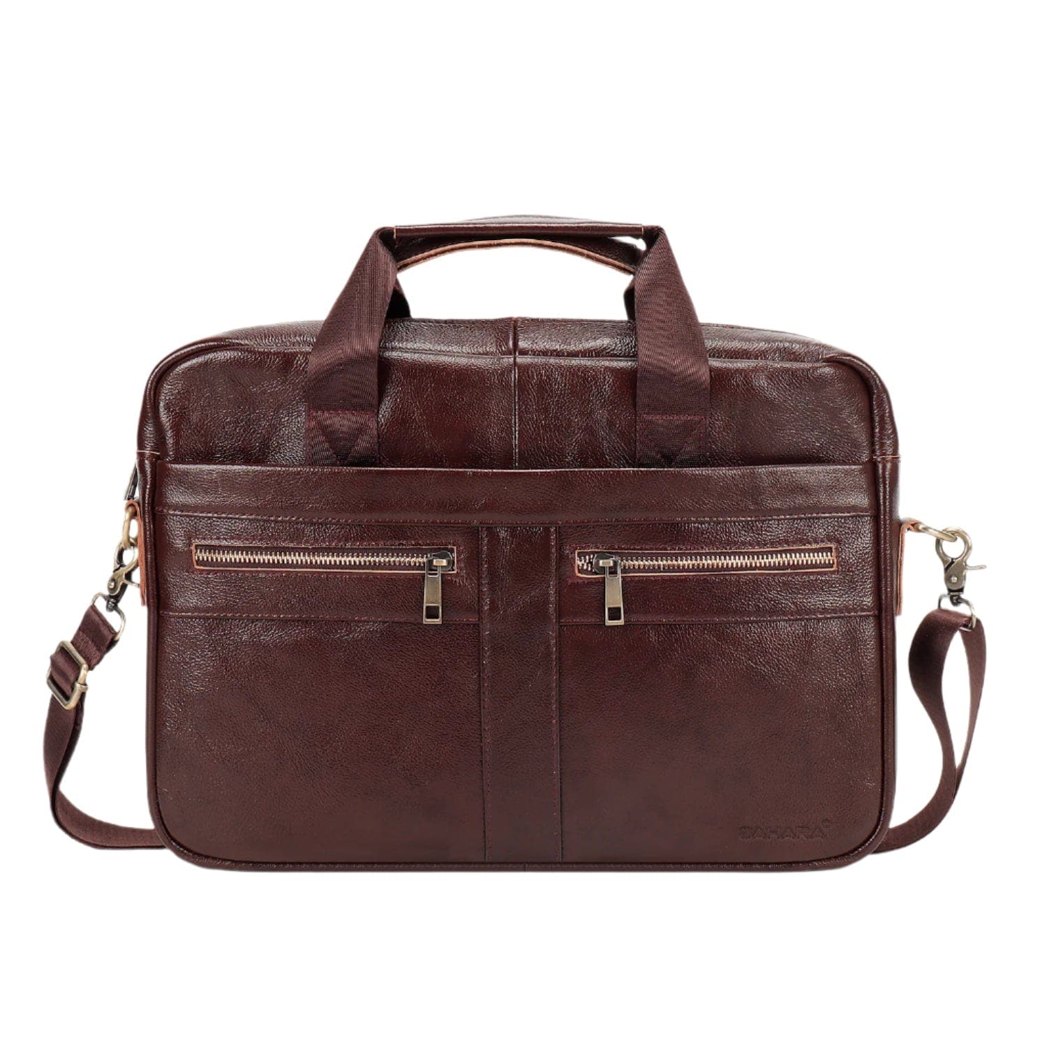 SAHARA - Genuine Leather Business Bag Briefcase - Laptops up to 16-inch in Brown | LT00082