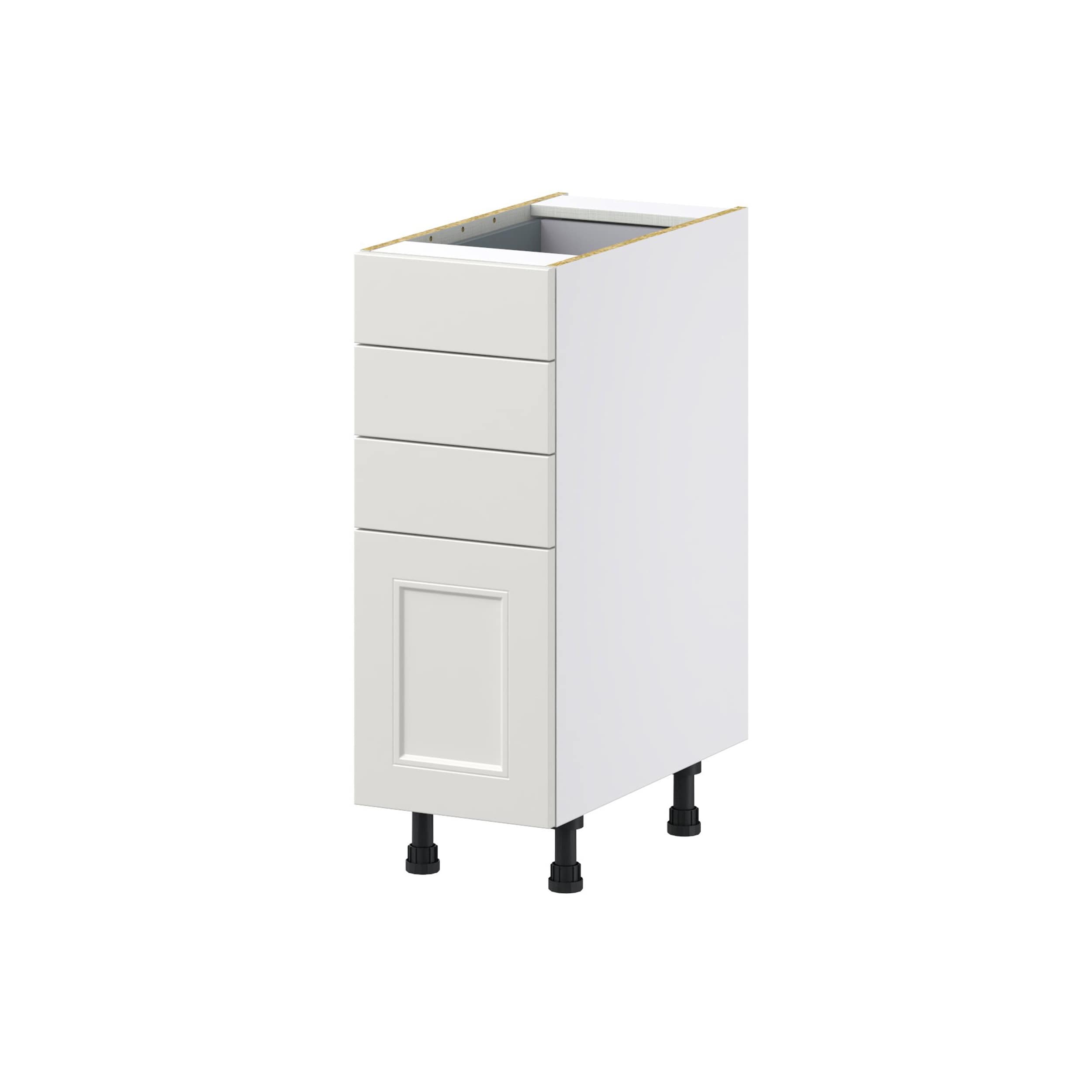 Hugo&Borg Belcourt 12-in W x 30-in H x 21-in D Gray Painted 4-Drawer Base Fully Assembled Cabinet (Recessed Panel Style)