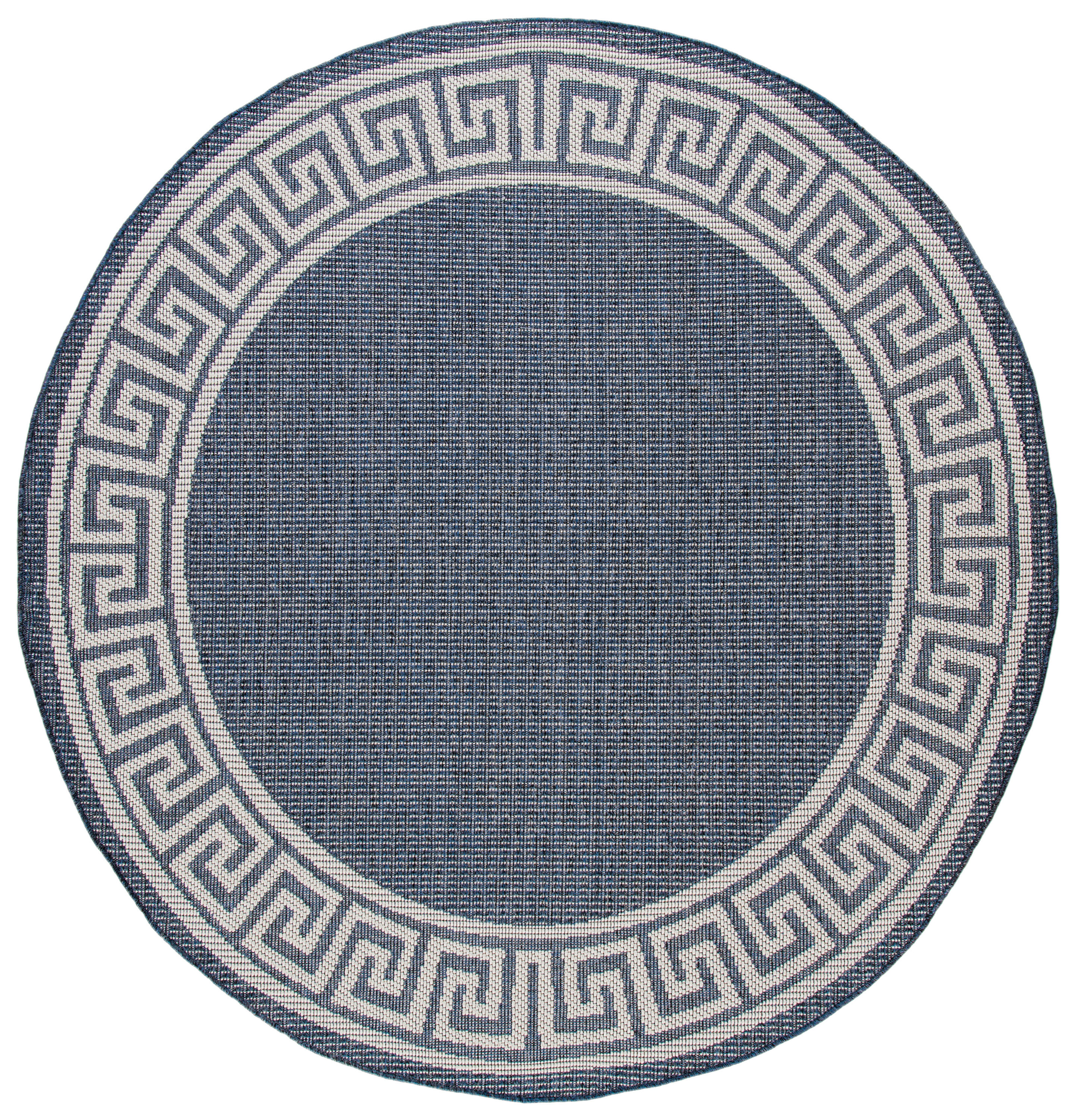 Safavieh BMU820M-8R Bermuda 800 Claribel 8 x 8 (ft) Loomed Polypropylene Dark Blue/Ivory Round Indoor/Outdoor Border French Country Area rug