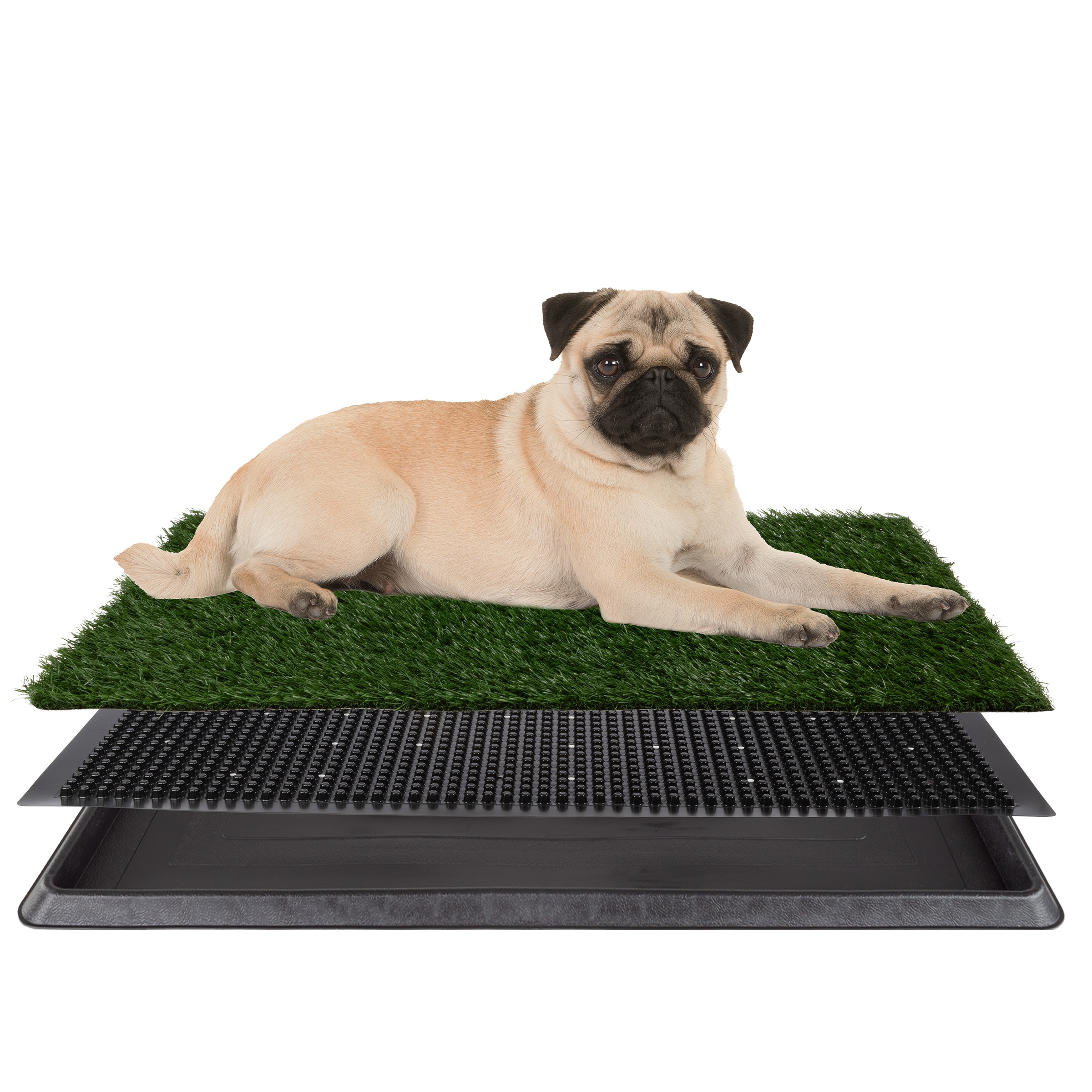 PETMAKER 80-ST1620 16x20 Reusable 3-Layer Artificial Grass Puppy Pee Pad with Tray