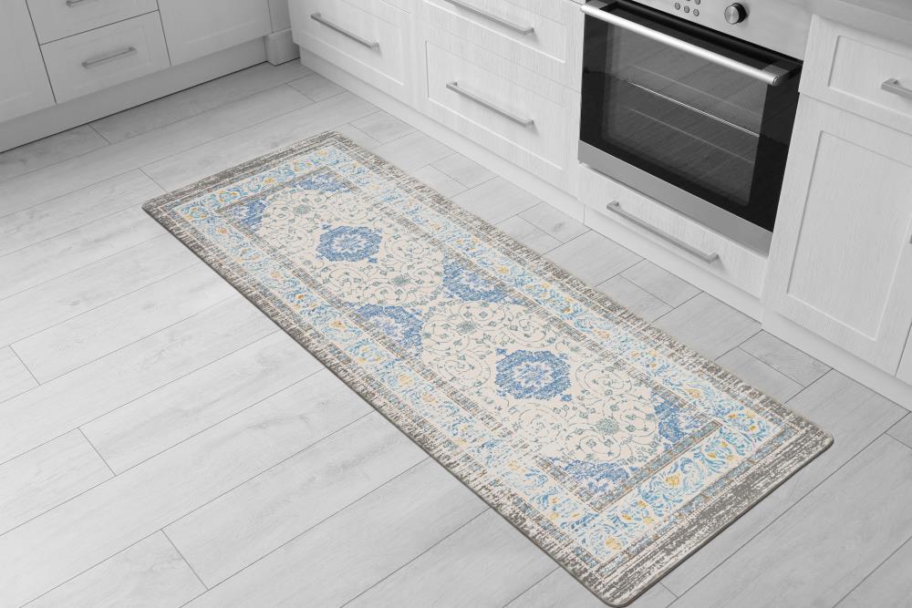 World Rug Gallery Contemporary Abstract Anti-Fatigue Standing Mat - Gray 18x47