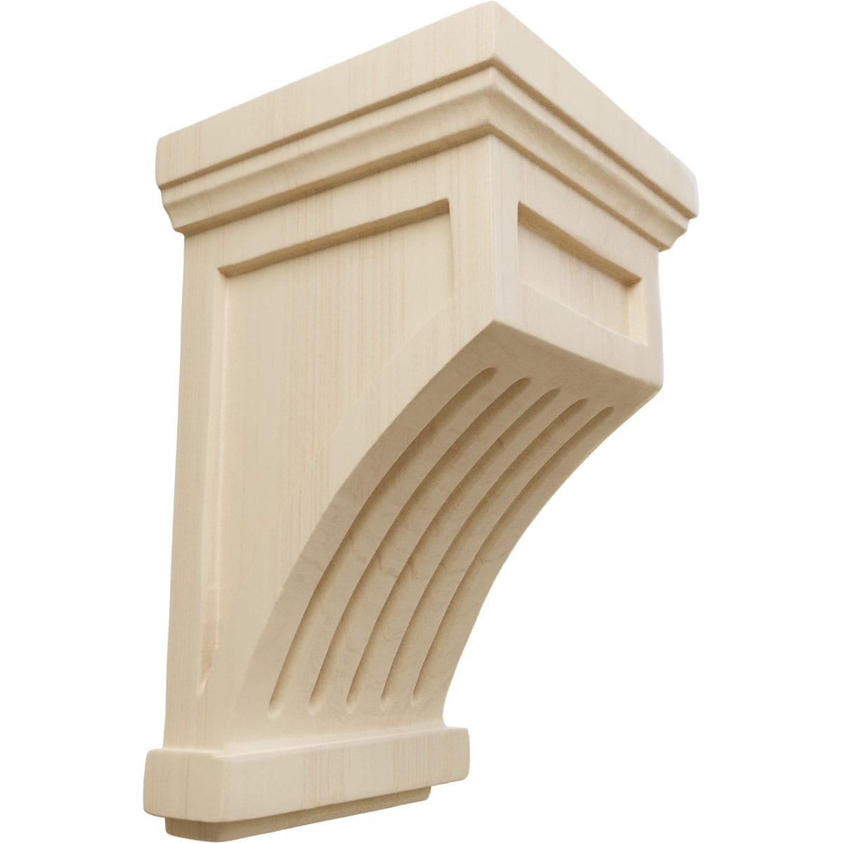 Fluted Rubberwood 7" Decorative Corbel