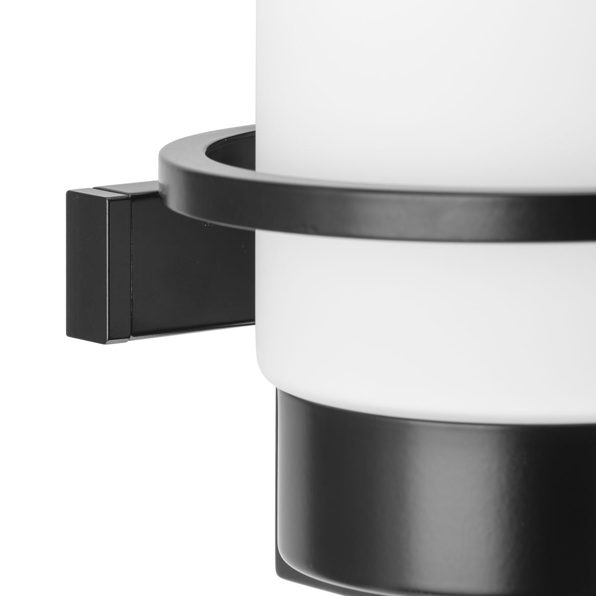 Matte Black and White Glass 2-Light Vanity Fixture