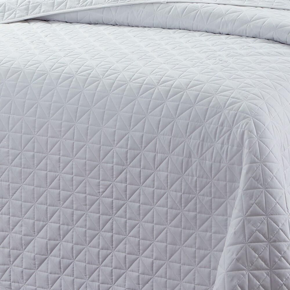 Bibb Home 4 Piece Quilt Set with Cushion White Solid Reversible Twin ...