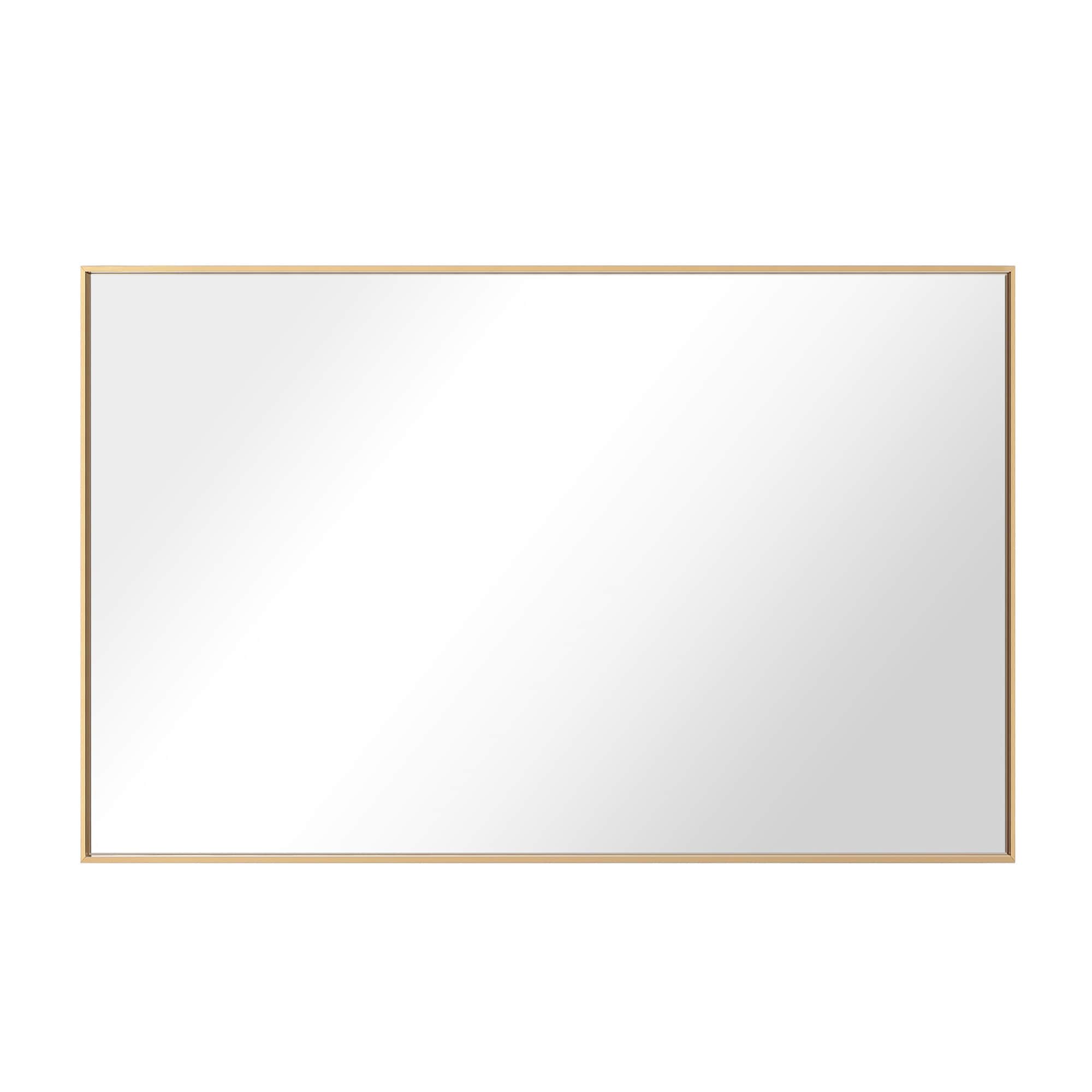 GETLEDEL MR-2526BS 40-in x 27-in Framed Irregular Bathroom Vanity Mirror ( Brass )
