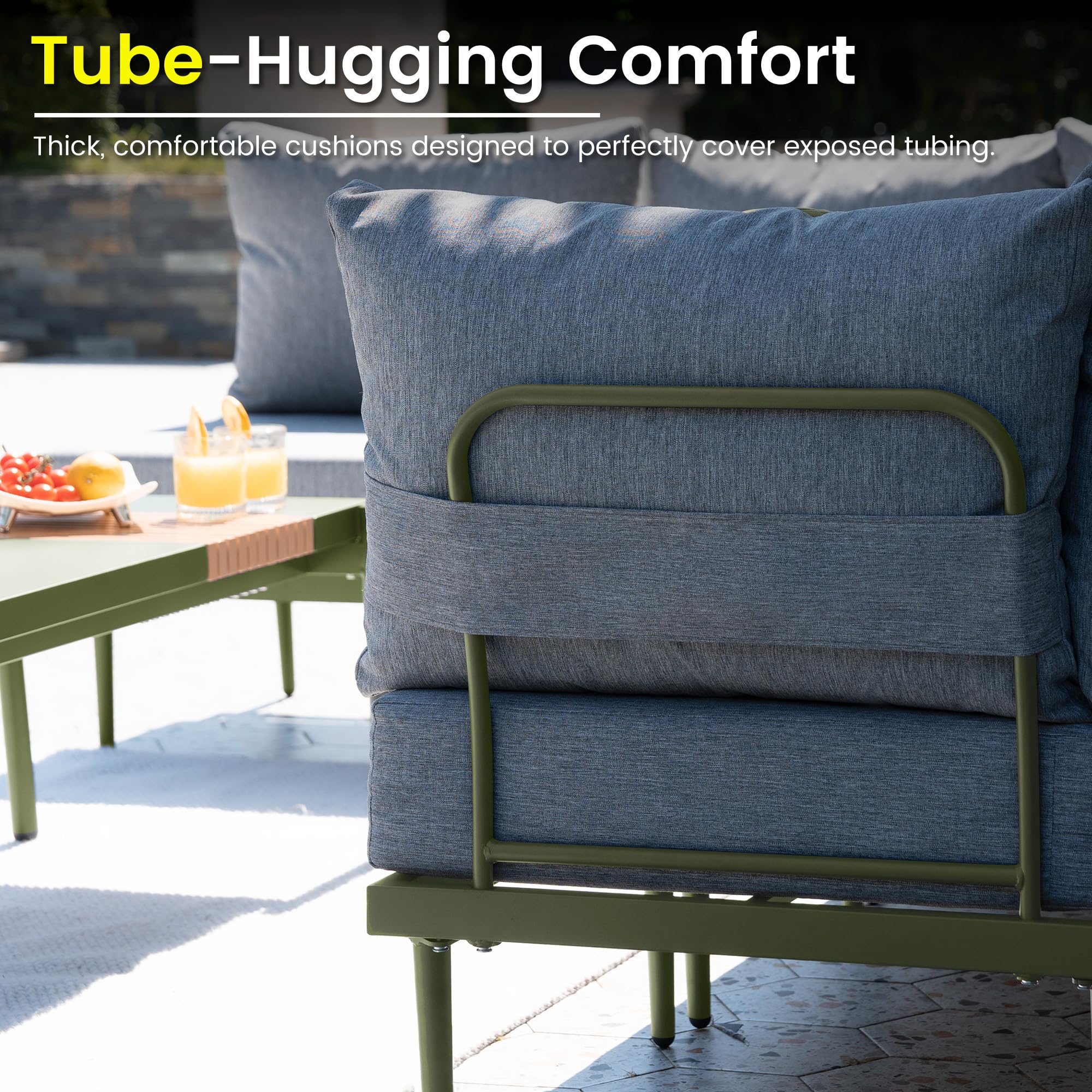 AURA OUTDOOR OICS-3345-GN Patio-Sofas-Daybeds - View #6
