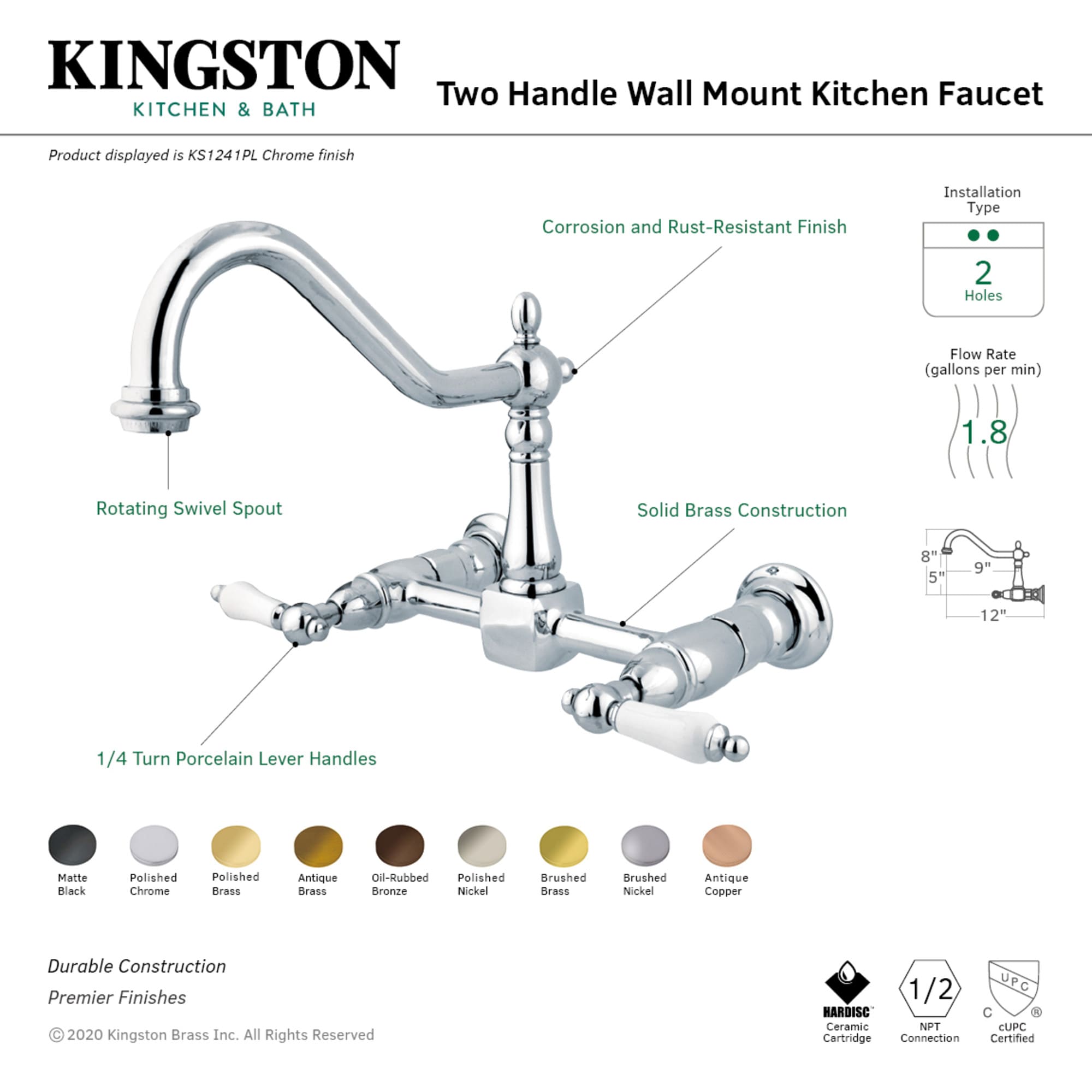 Kingston Brass WLKS1242PL Kitchen-Faucets - View #2