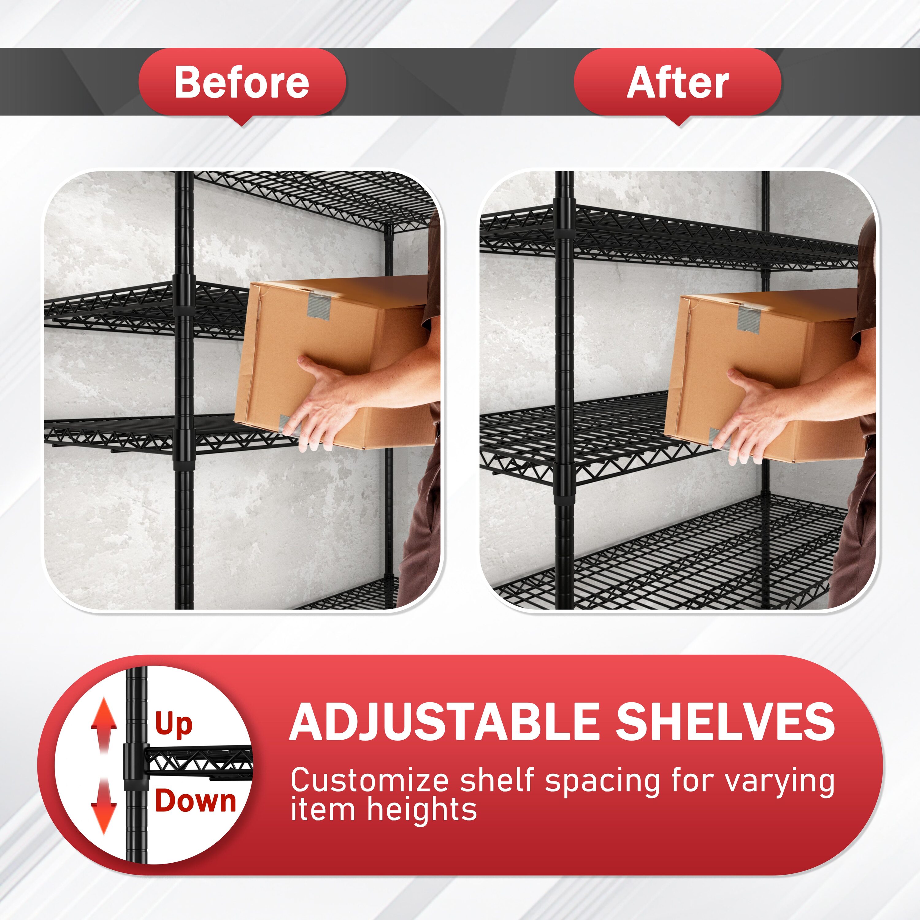 VEIKOUS HP-1106-D8-2 Free-Standing-Shelving - View #3
