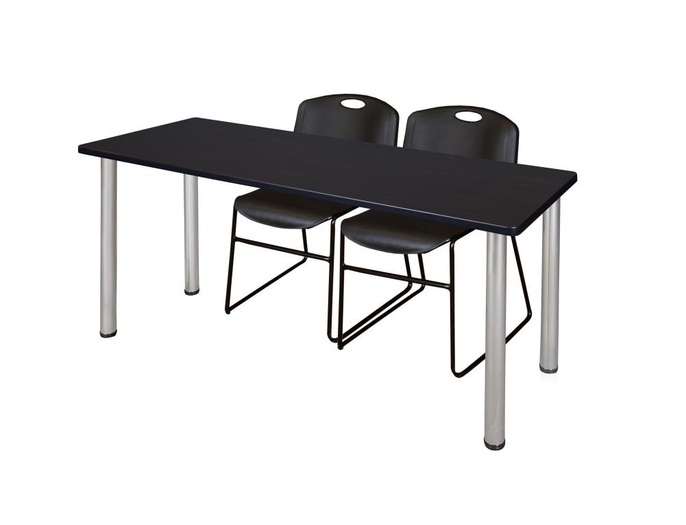 Regency MT7224MWBPCM44BK Training Brown 4-Person Training Table (72-in W x 29-in H)