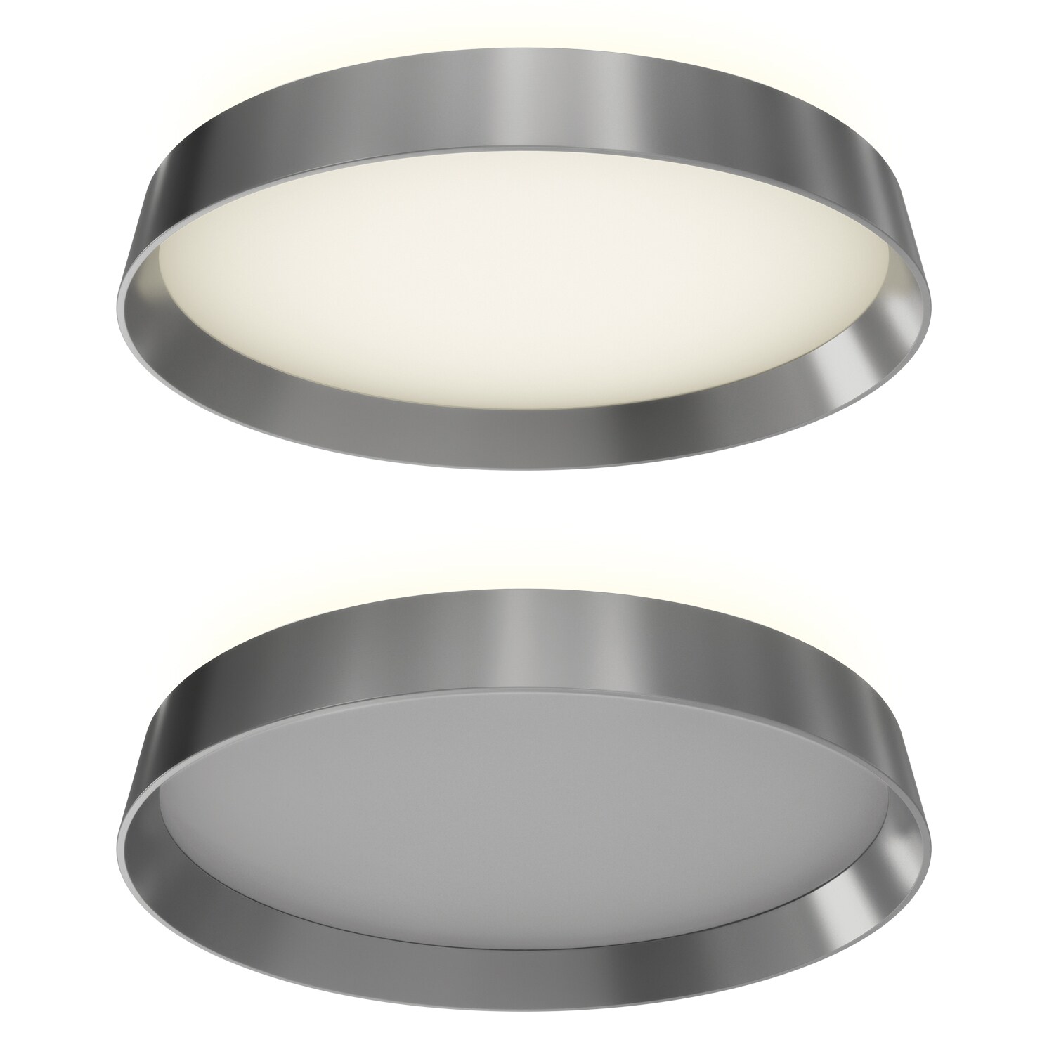 DALS Lighting CFH12-3K-SN 2 -Light 12-in Satin Nickel Integrated LED Flush Mount Light ENERGY STAR Certified
