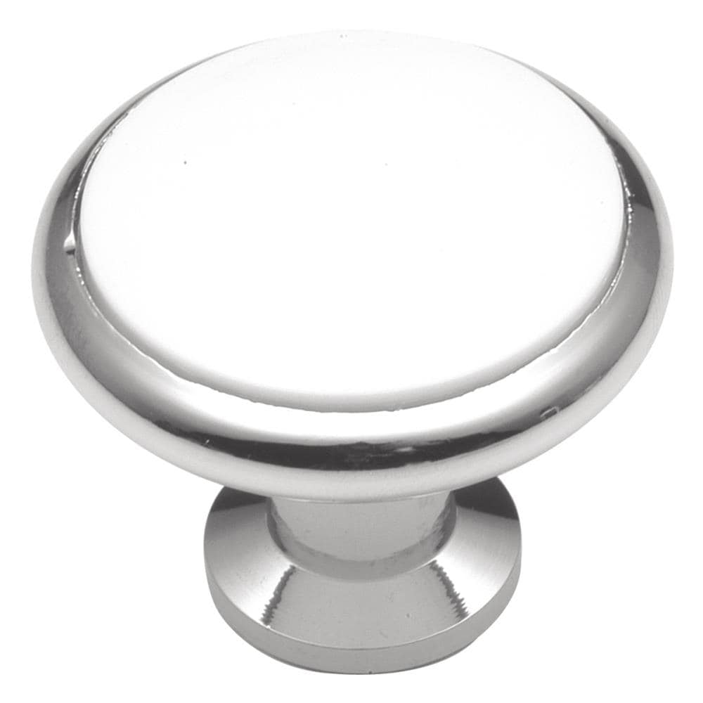 Hickory Hardware P427-26W Tranquility White Porcelain Chrome Mushroom Traditional Cabinet Knob