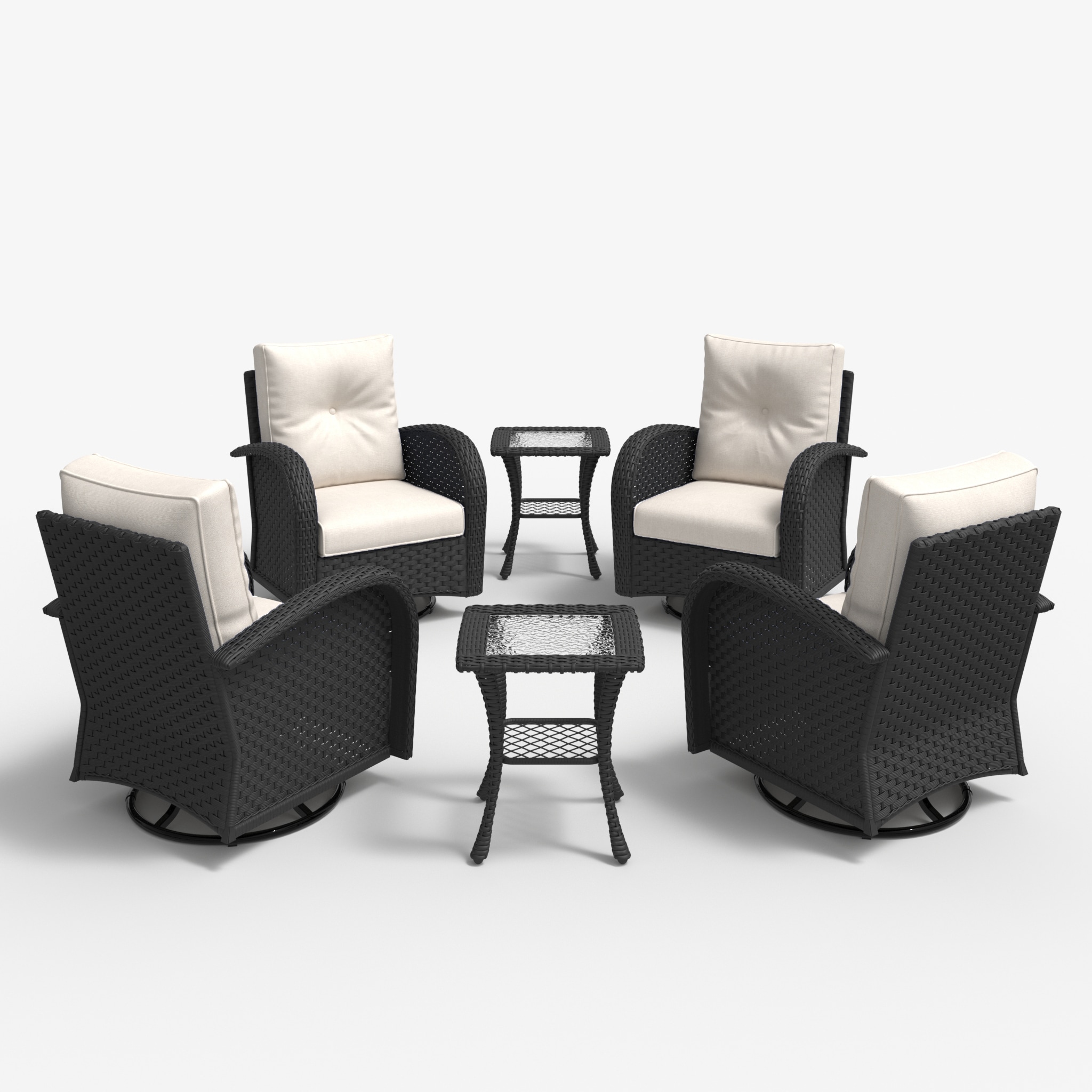 LayinSun BYT7005A-HEBEIGE-6P Patio-Conversation-Sets - View #2