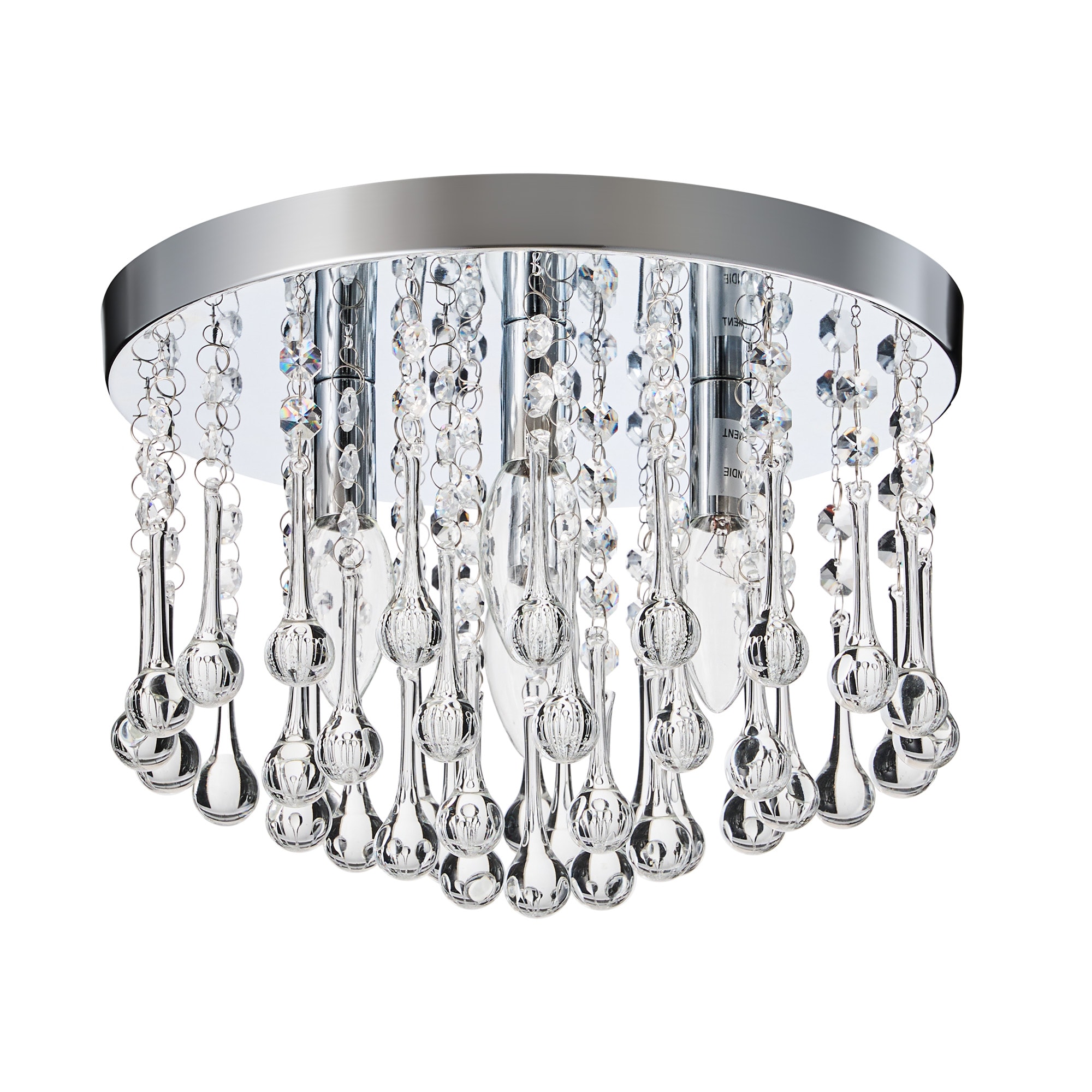 CO-Z CRL-2218-NI  4 -Light 12-in Nickel Flush Mount Light