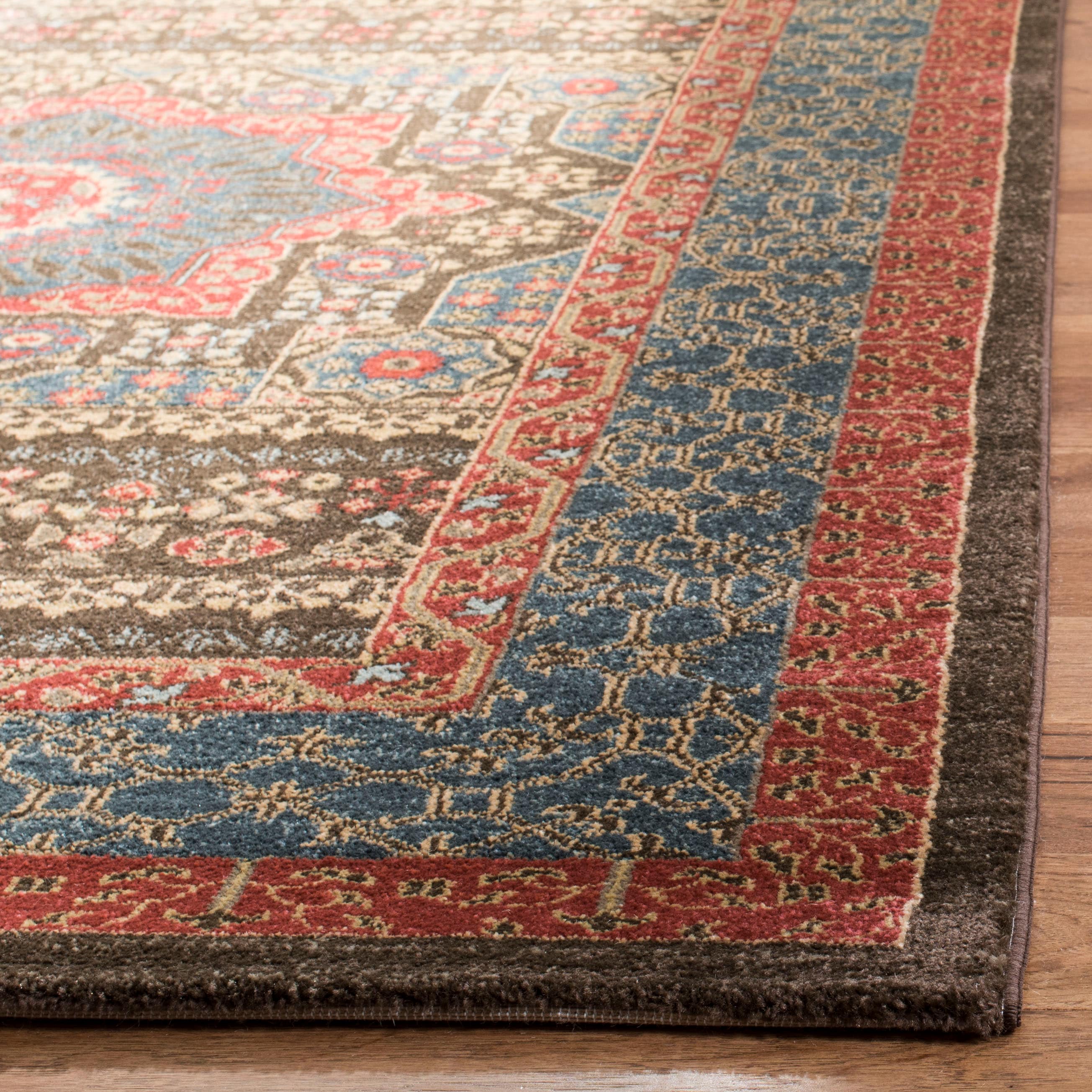 Regal Elegance 59'' Red Square Easy-Care Synthetic Area Rug