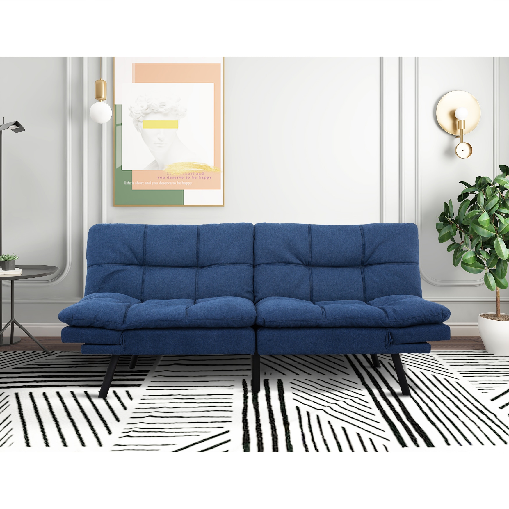 Sumyeg Blue Contemporary/Modern Polyester Sofa Bed in the Futons & Sofa ...