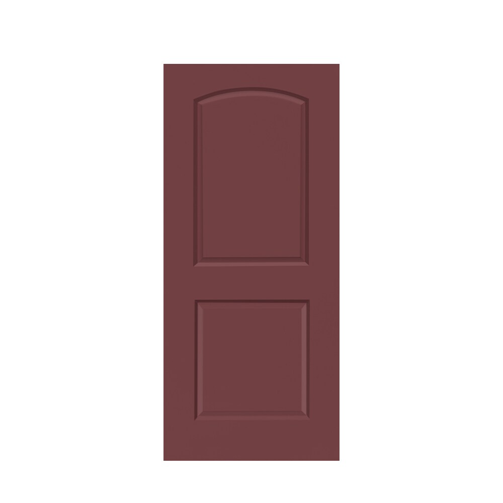 CALHOME PK-2PANEL-RD-30RM 30-in x 80-in Maroon Stained MDF Hollow core Single Barn Door (Hardware Not Included)