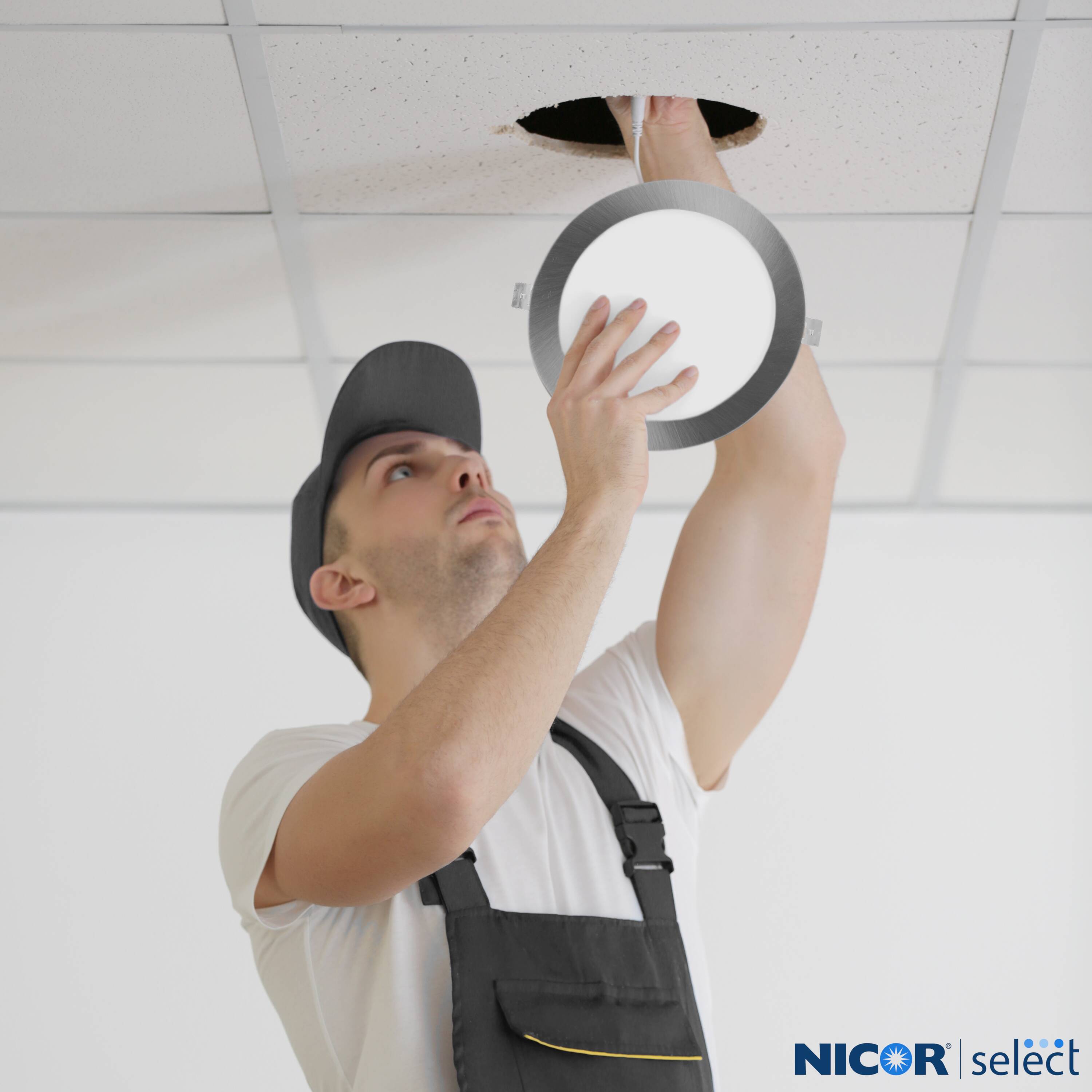 Nickel 4'' Round LED Canless Recessed Lighting Kit