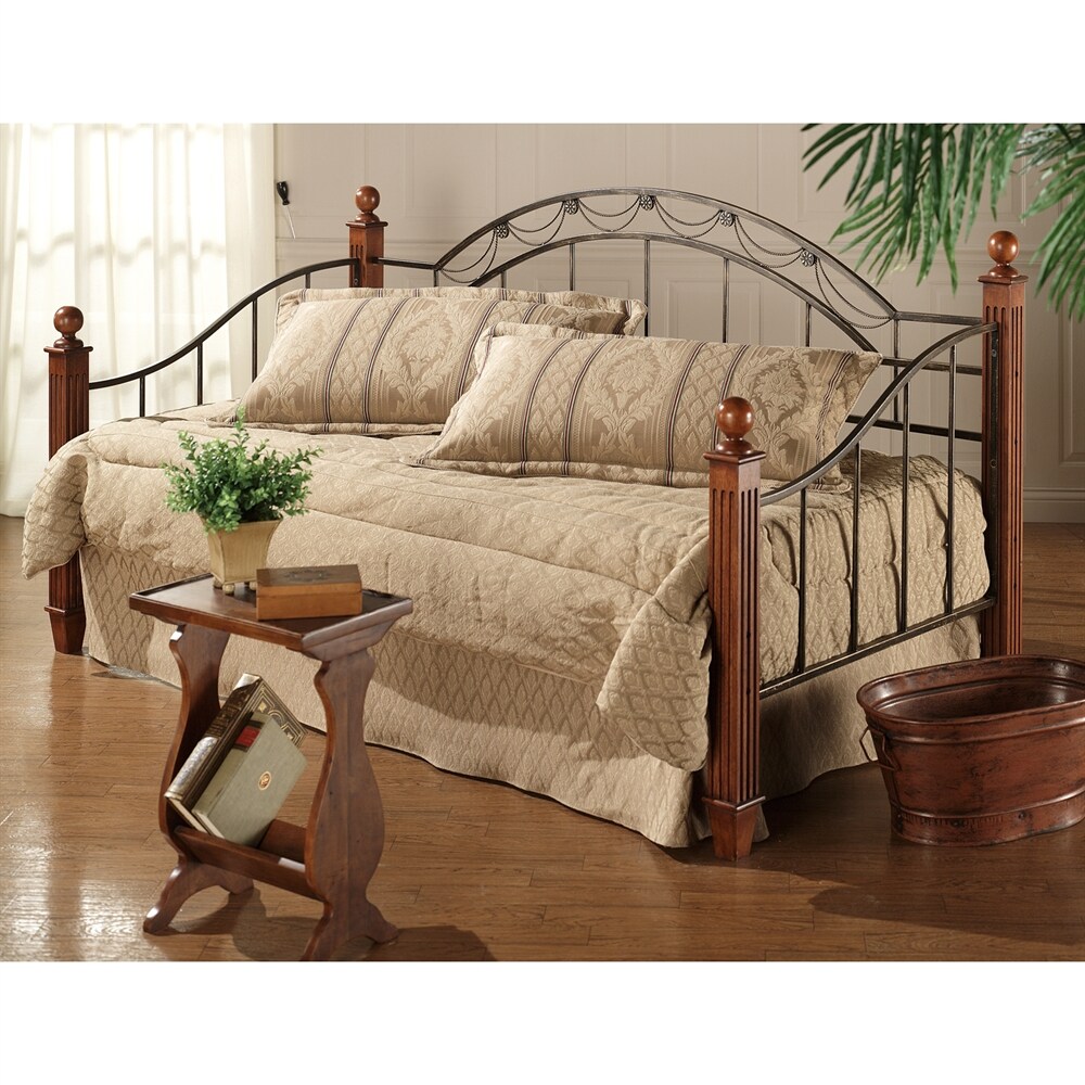  171DBWDLH Camelot Black/Gold Twin Wood and Metal Daybed