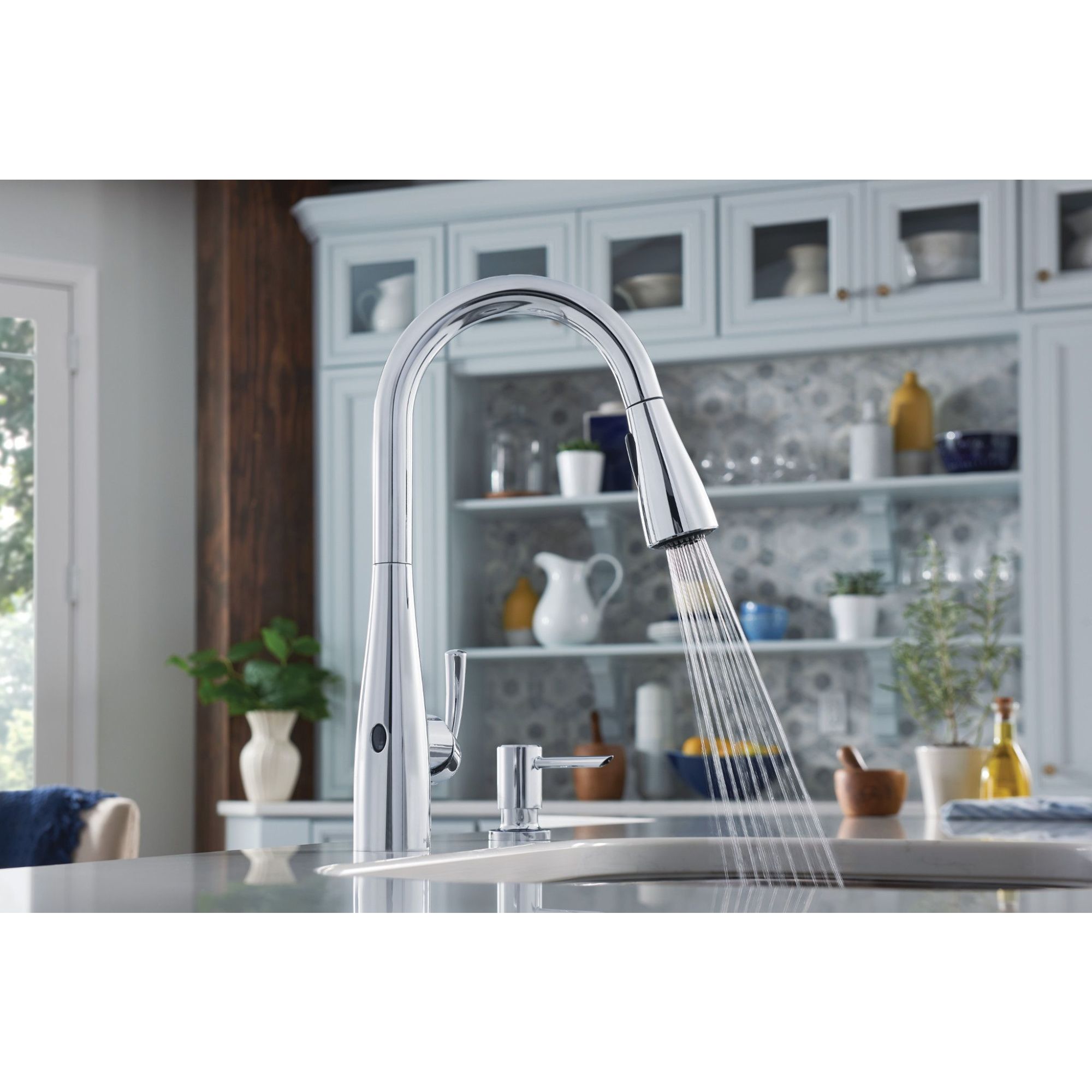 Moen Essie Chrome Single Handle Touchless Pulldown Kitchen Faucet with