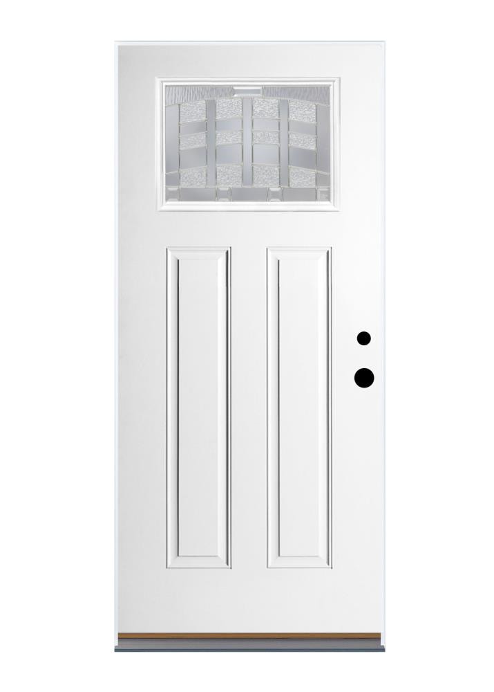 Therma-Tru SFGEM2115Z30LN Emerson 36-in x 80-in x 4-9/16-in Fiberglass Craftsman Left-Hand Inswing Ready To Paint Prehung Front Door Insulating Core