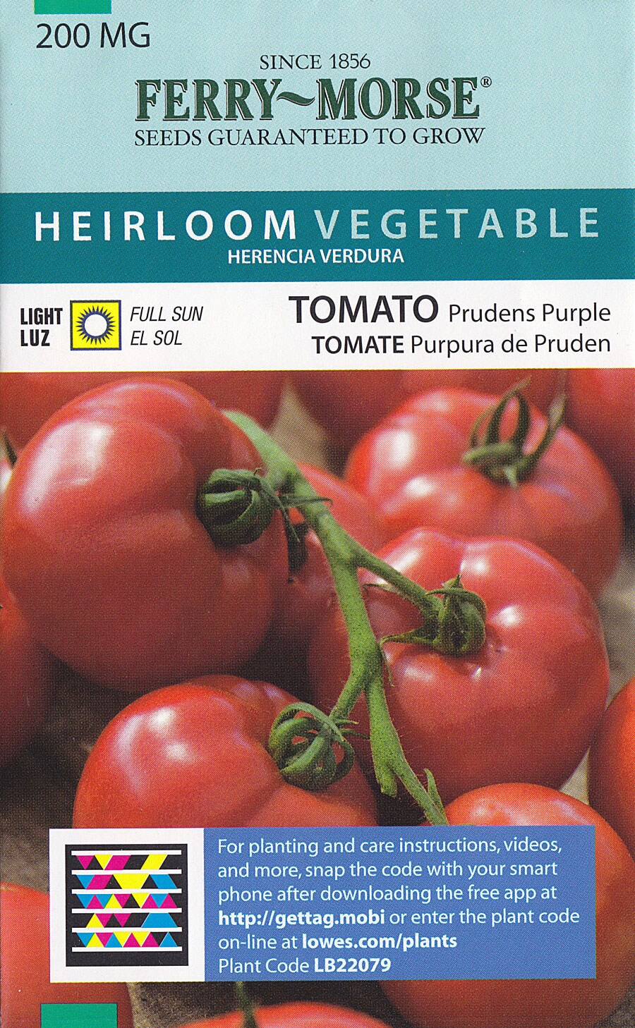 Ferry-Morse 3987 Tomato Prudens Purple Vegetable Seed Packet