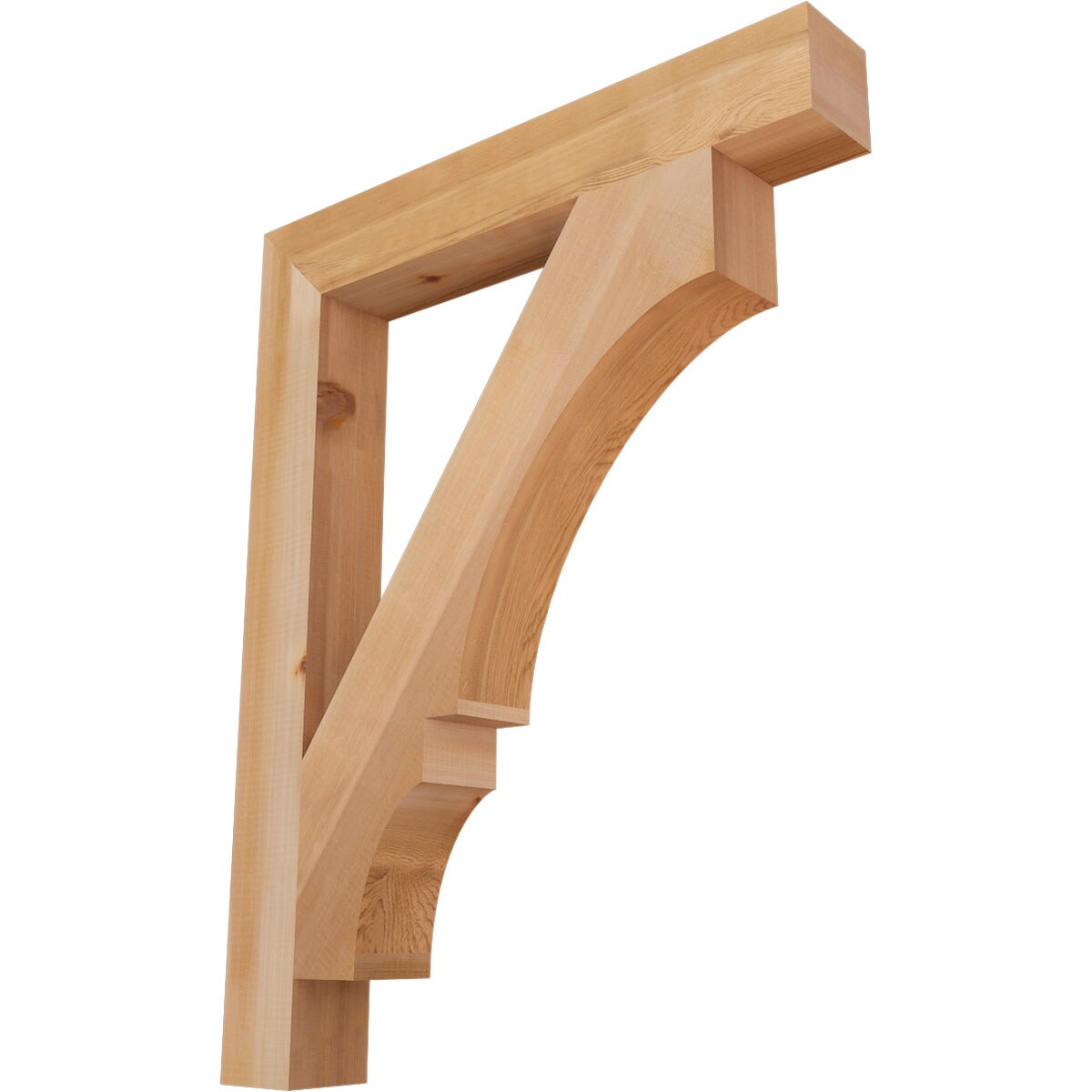 Ekena Millwork BKT04X28X36BOA05SWR Balboa block smooth 3-1/2-in x 28-in x 36-in Western red cedar Brown Wood Standard bracket