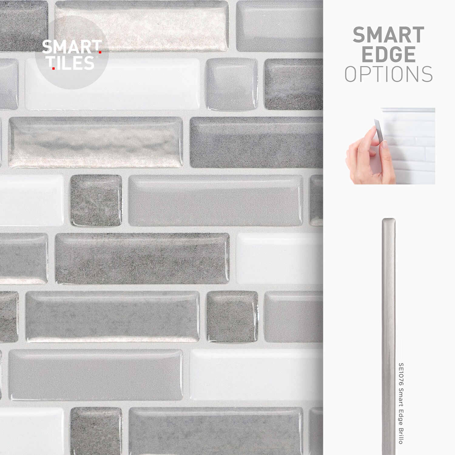 The Smart Tiles Smart Tiles Crescendo Ciotta 9.73 in. X 9.36 in. Peel and Stick  Backsplash for Kitchen, Bathroom, Wall Tile 4-pack
